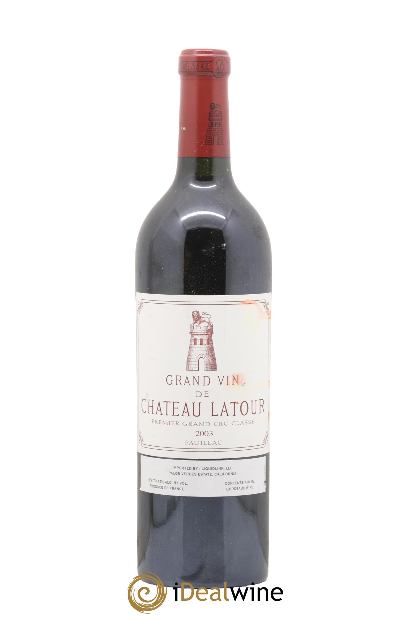 Château Latour 1er Grand Cru Classé 2003 - Lot de 1 bouteille - 0