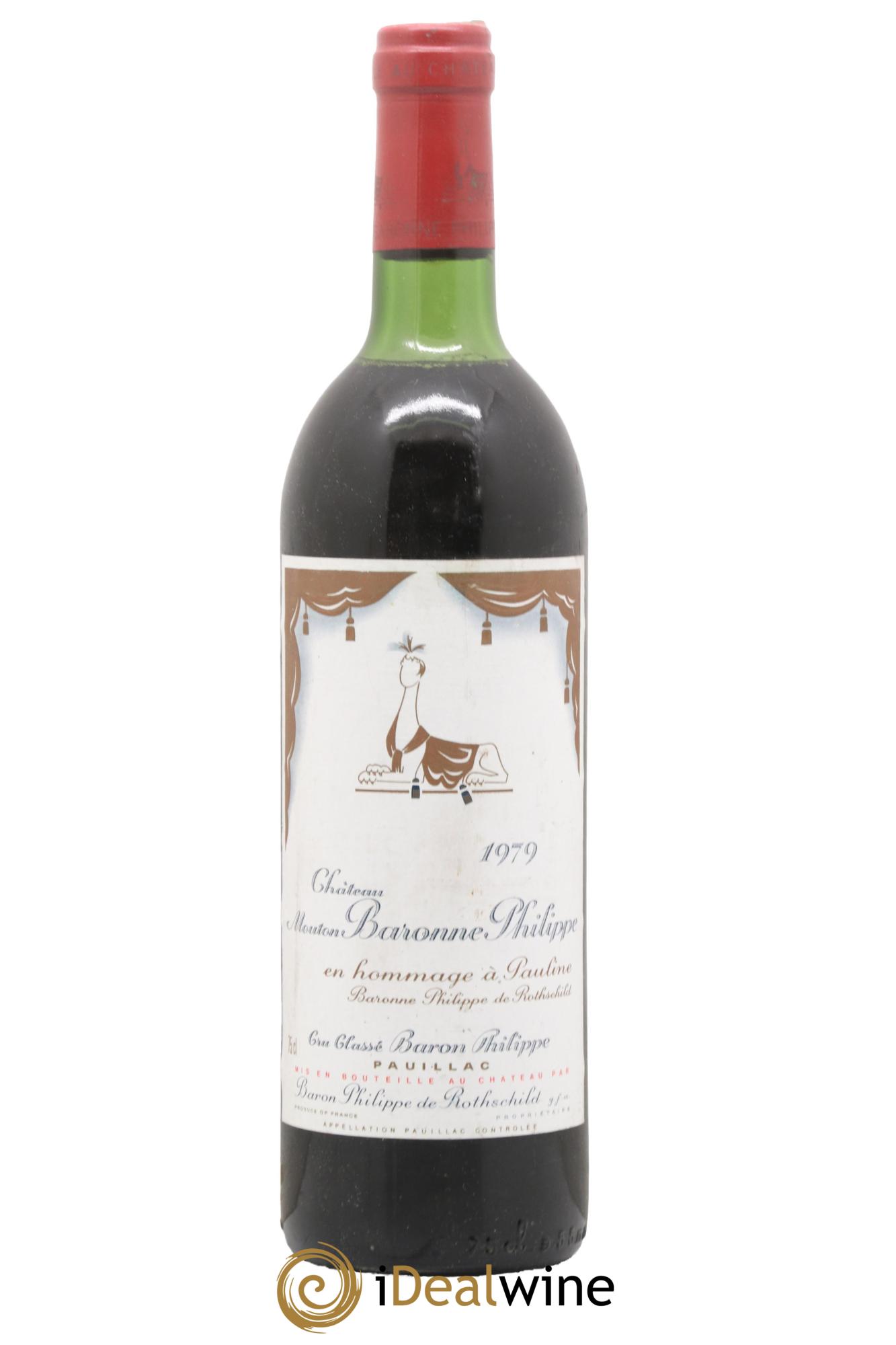 Château d' Armailhac - Mouton Baron(ne) Philippe 5ème Grand Cru Classé 1979 - Lot de 1 bouteille - 0