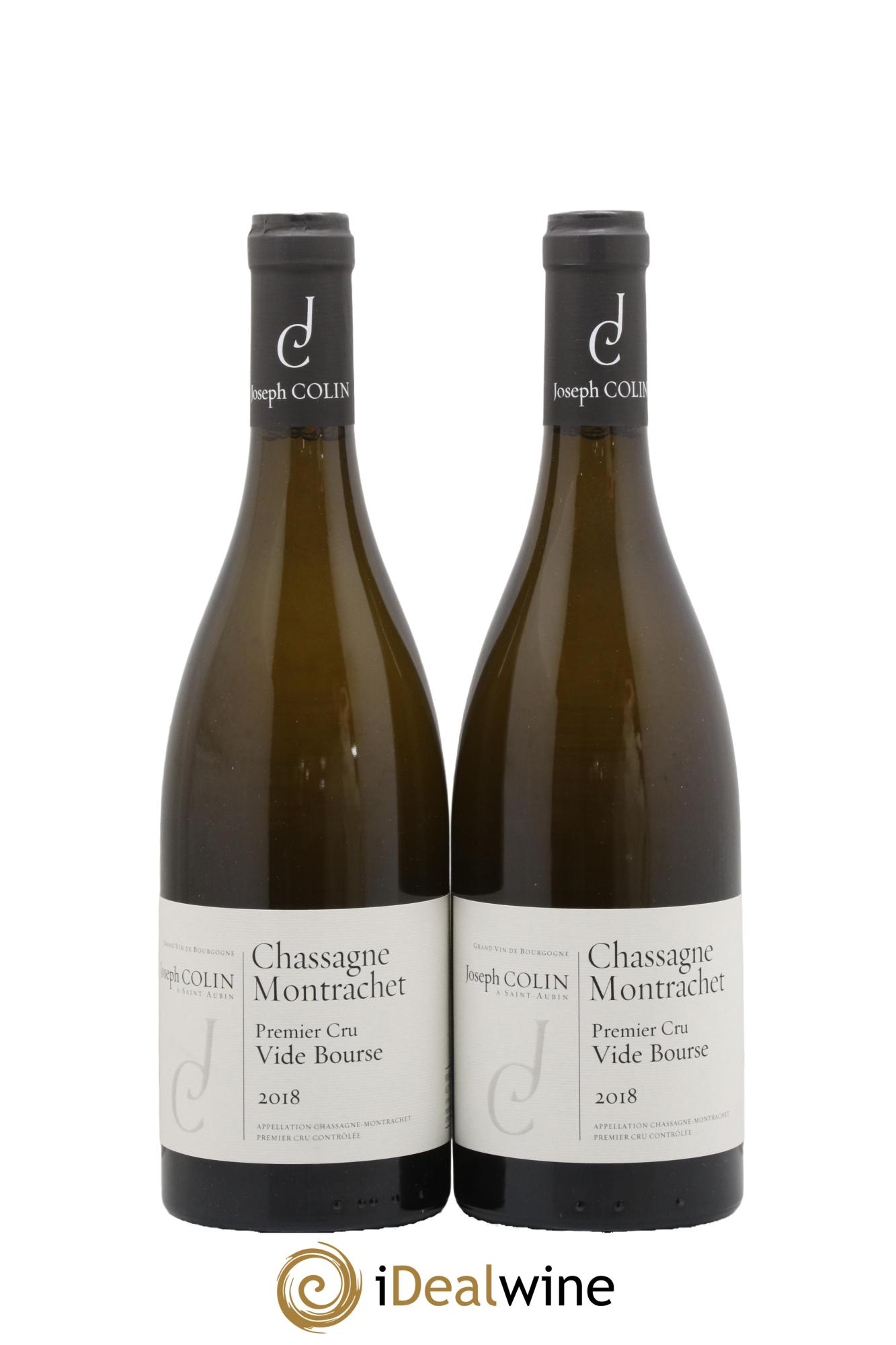 Chassagne-Montrachet 1er Cru Vide Bourse Joseph Colin 2018 - Lot de 2 bouteilles - 0