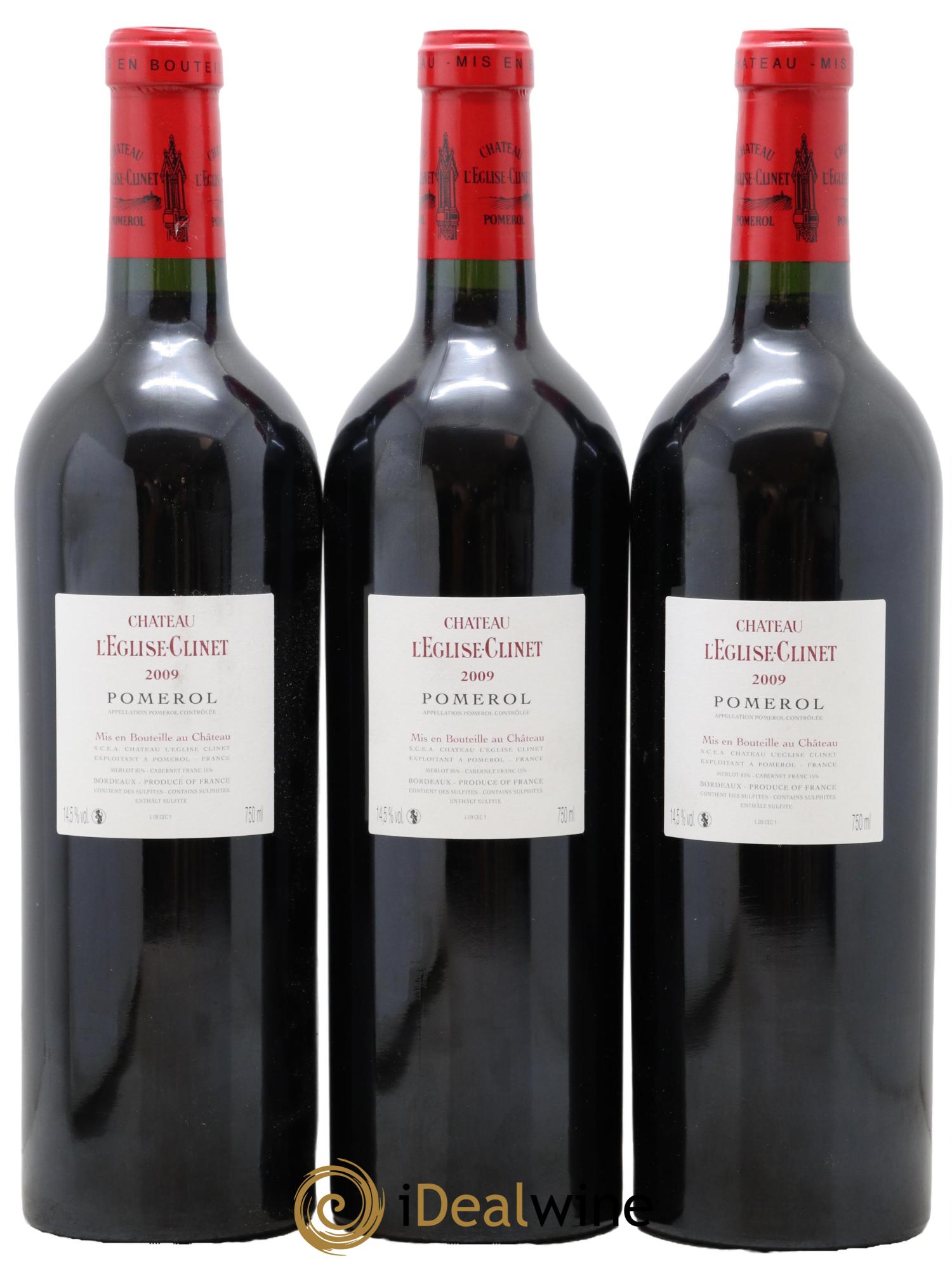 Château l' Église Clinet 2009 - Lot de 3 bouteilles - 1