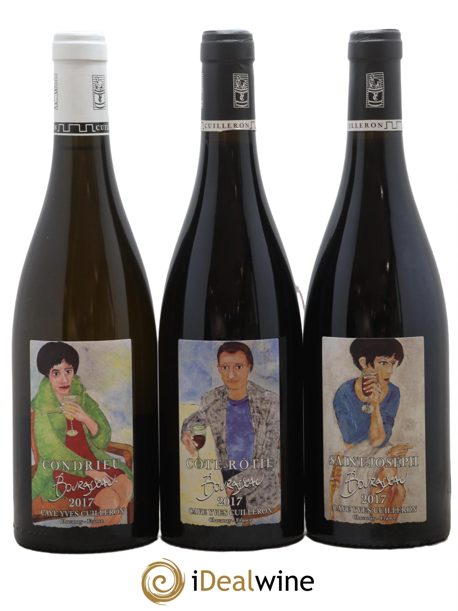 Condrieu - Saint-Joseph - Côte-Rôtie Caisse 3 appellations Bourasseau Yves Cuilleron (Domaine) 2017 - Lot de 3 bouteilles - 0