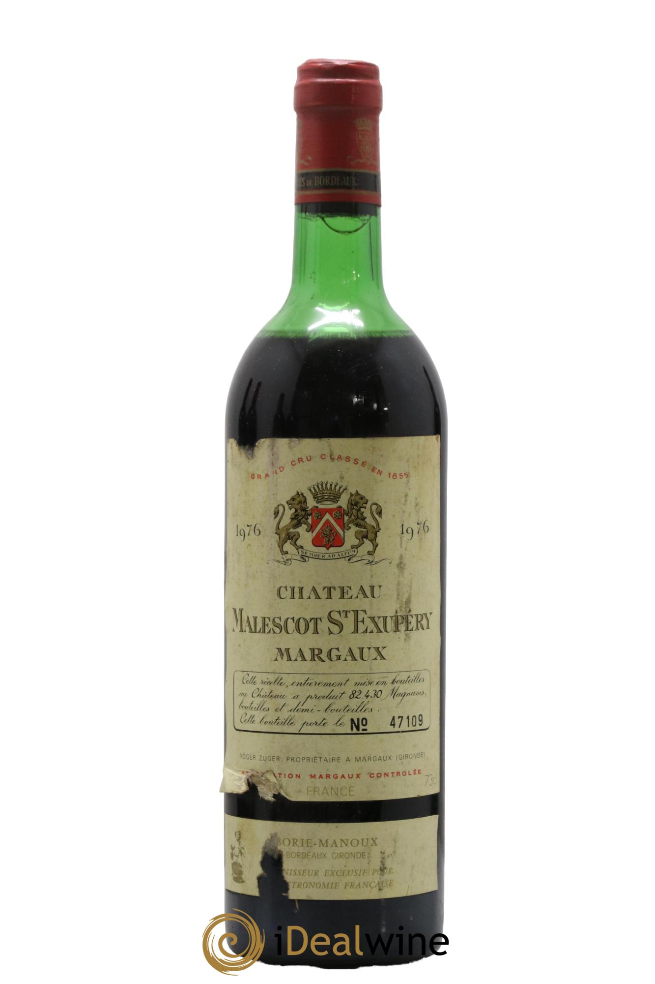 Château Malescot Saint-Exupéry 3ème Grand Cru Classé 1976 - Lot de 1 bouteille - 0