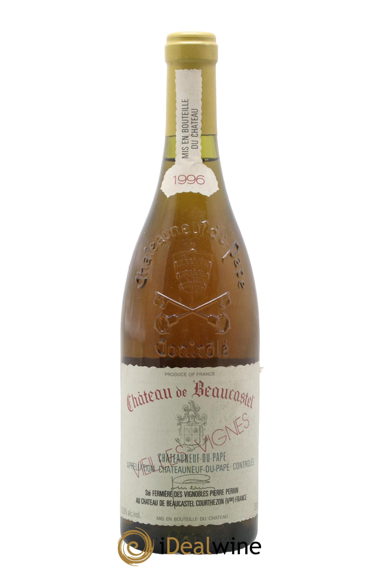 Châteauneuf-du-Pape Château de Beaucastel Vieilles vignes Roussanne Famille Perrin 1996 - Lot de 1 bouteille - 0