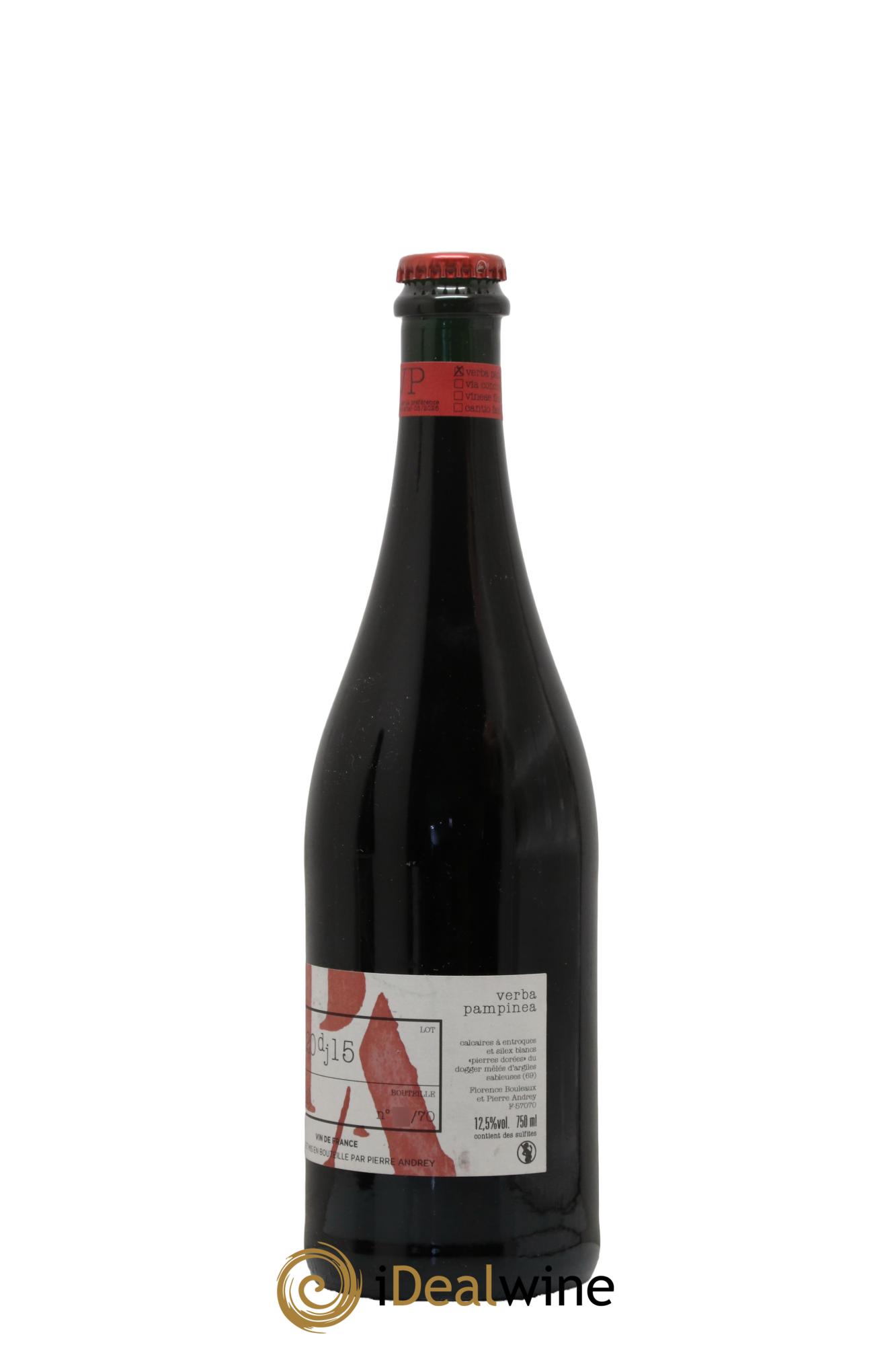 Vin de France Verba Pampinea Gamay Florence Bouleaux et Pierre Andrey DJ15 2020 - Lot de 1 bouteille - 1