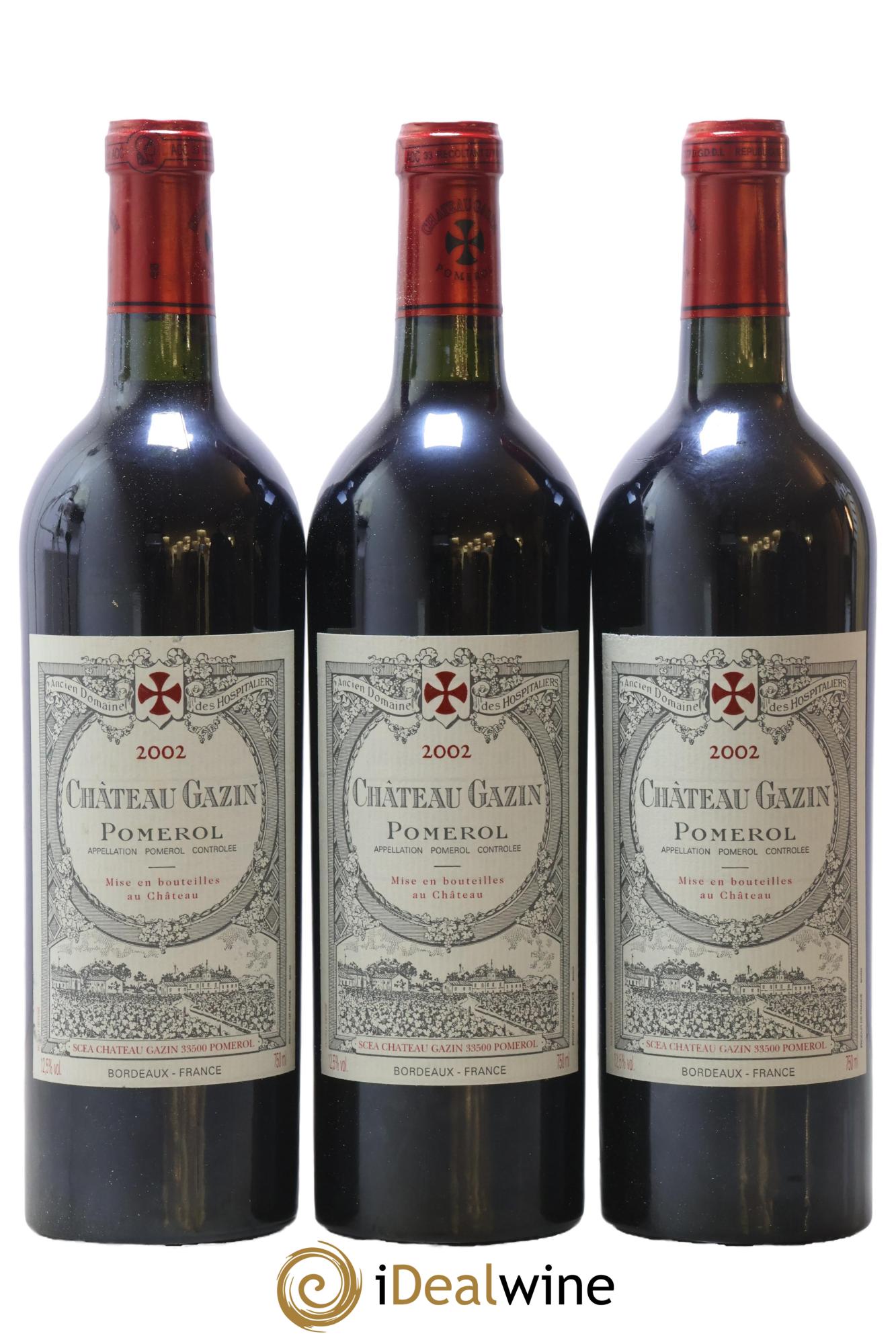 Château Gazin 2002 - Lot de 3 bouteilles - 0