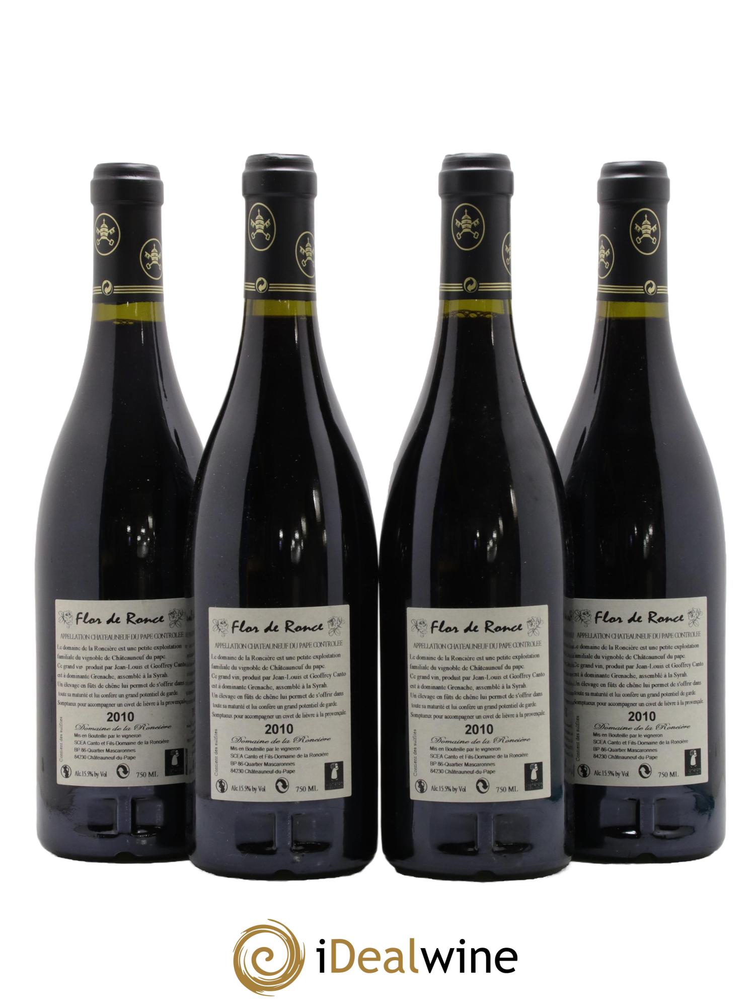 Châteauneuf-du-Pape Flor de Ronce Domaine de la Roncière 2010 - Lotto di 4 bottiglie - 1