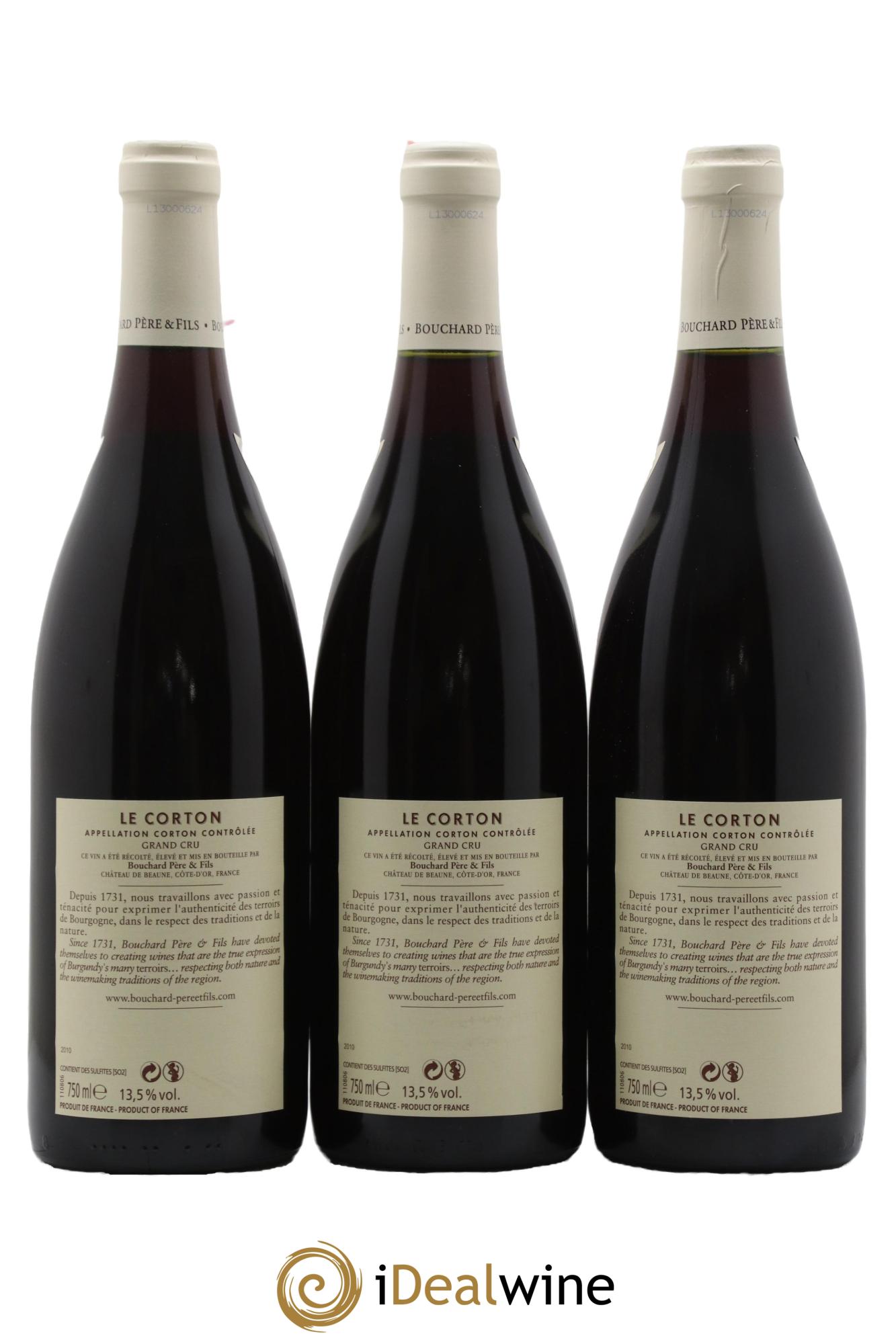 Corton Grand Cru Le Corton Bouchard Père & Fils 2010 - Lot de 3 bouteilles - 1