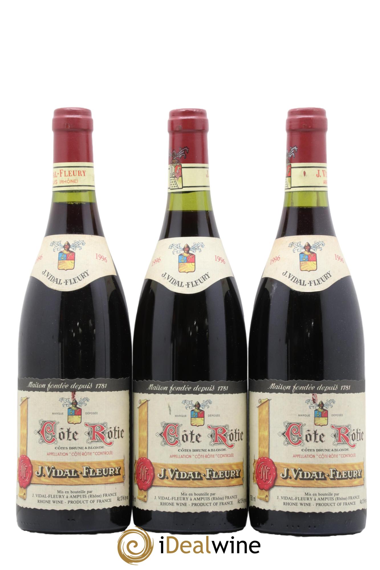 Côte-Rôtie Brune & Blonde Vidal Fleury 1996 - Lot de 3 bouteilles - 0