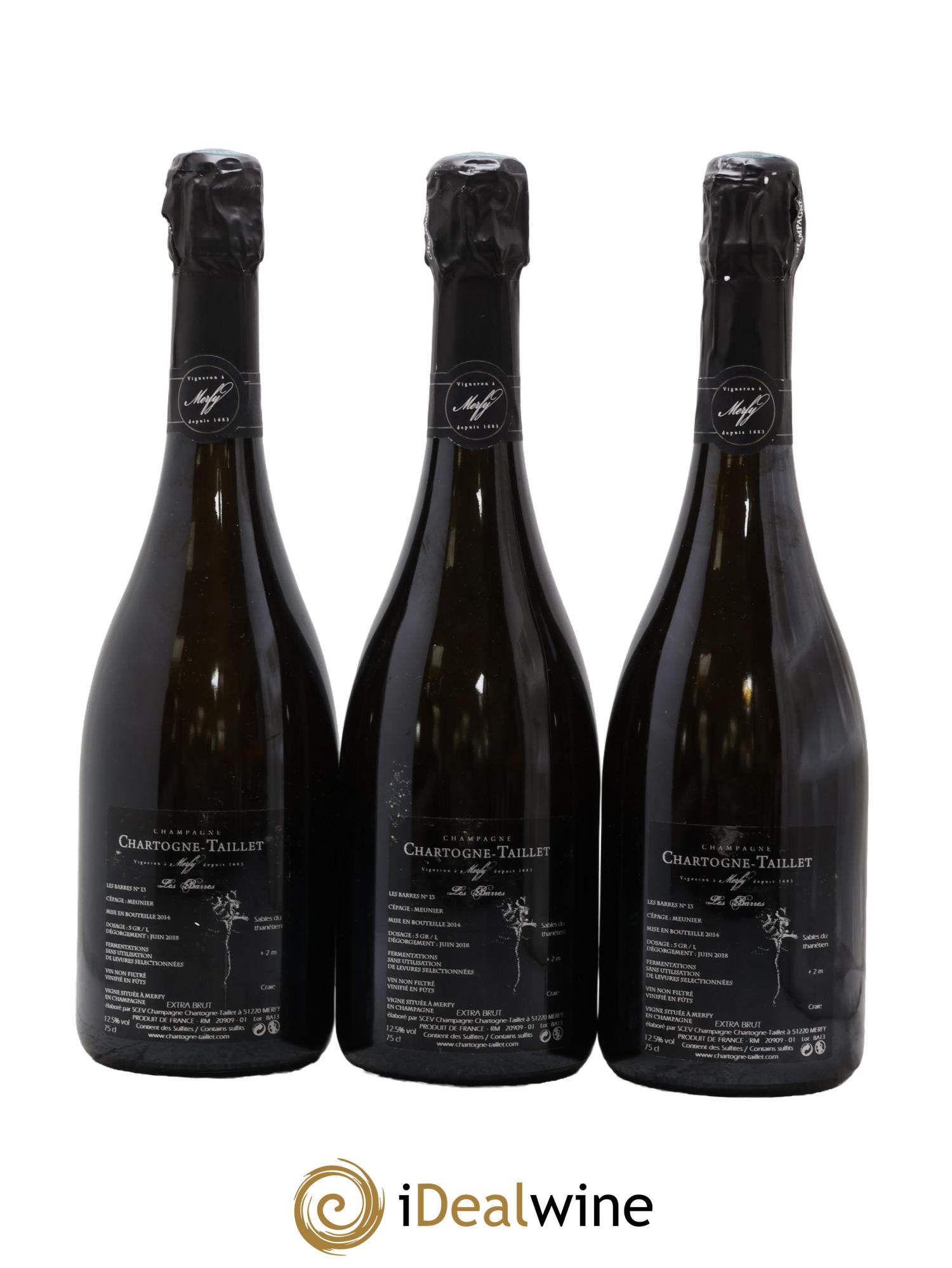 Les Barres Chartogne-Taillet 2013 - Lot de 3 bouteilles - 1