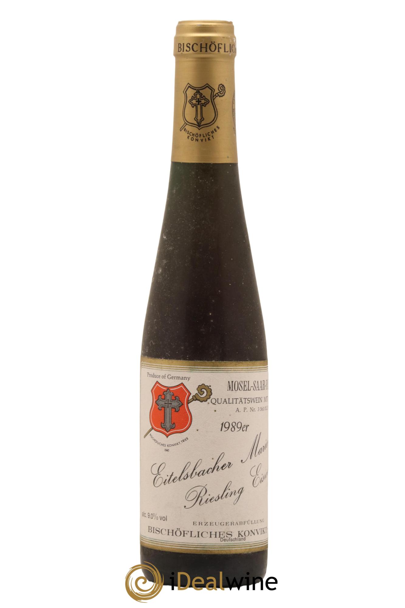Riesling-Eiswein Bischofliches Konvikt Trier Eitelsbacher Marienholz 1989 - Posten von 1 Demi-Flasche - 0