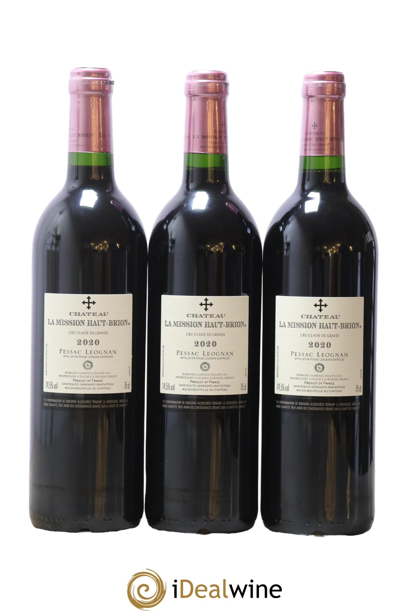 Château la Mission Haut-Brion Cru Classé de Graves 2020 - Lot de 3 bouteilles - 1