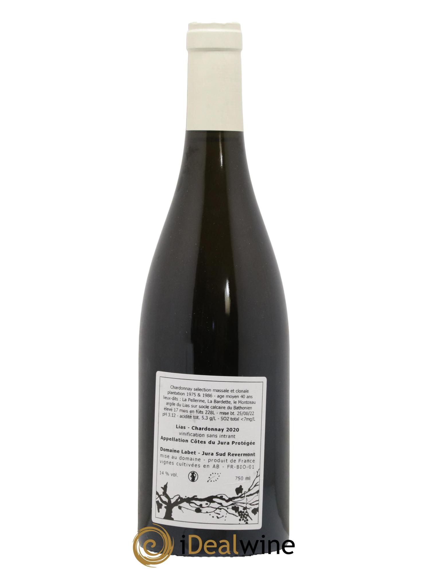 Côtes du Jura Chardonnay Lias Romain - Julien - Charline Labet 2020 - Lot de 1 bouteille - 1