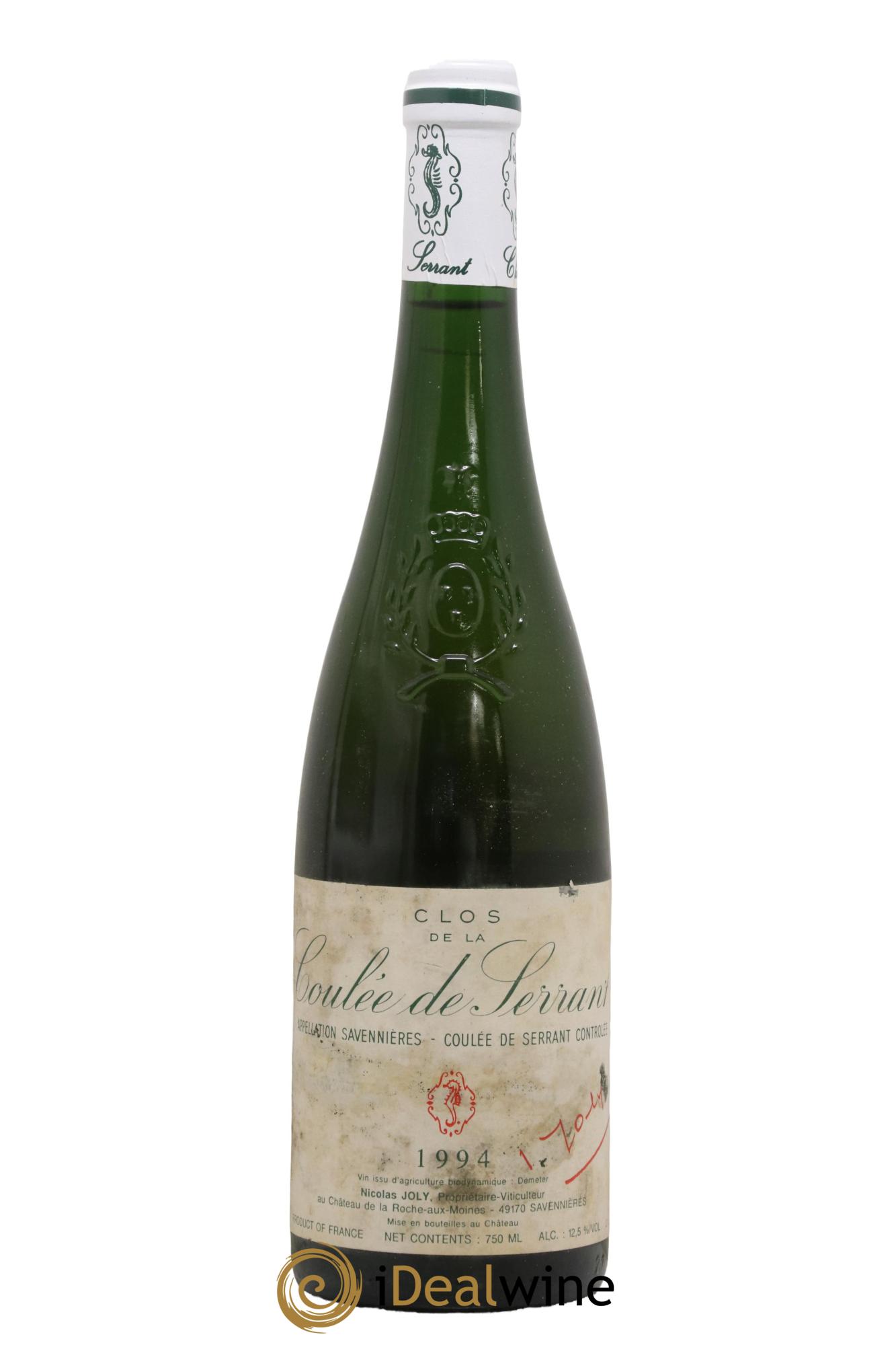 Savennières Clos de la Coulée de Serrant Vignobles de la Coulée de Serrant - Nicolas Joly 1994 - Lot de 1 bouteille - 0