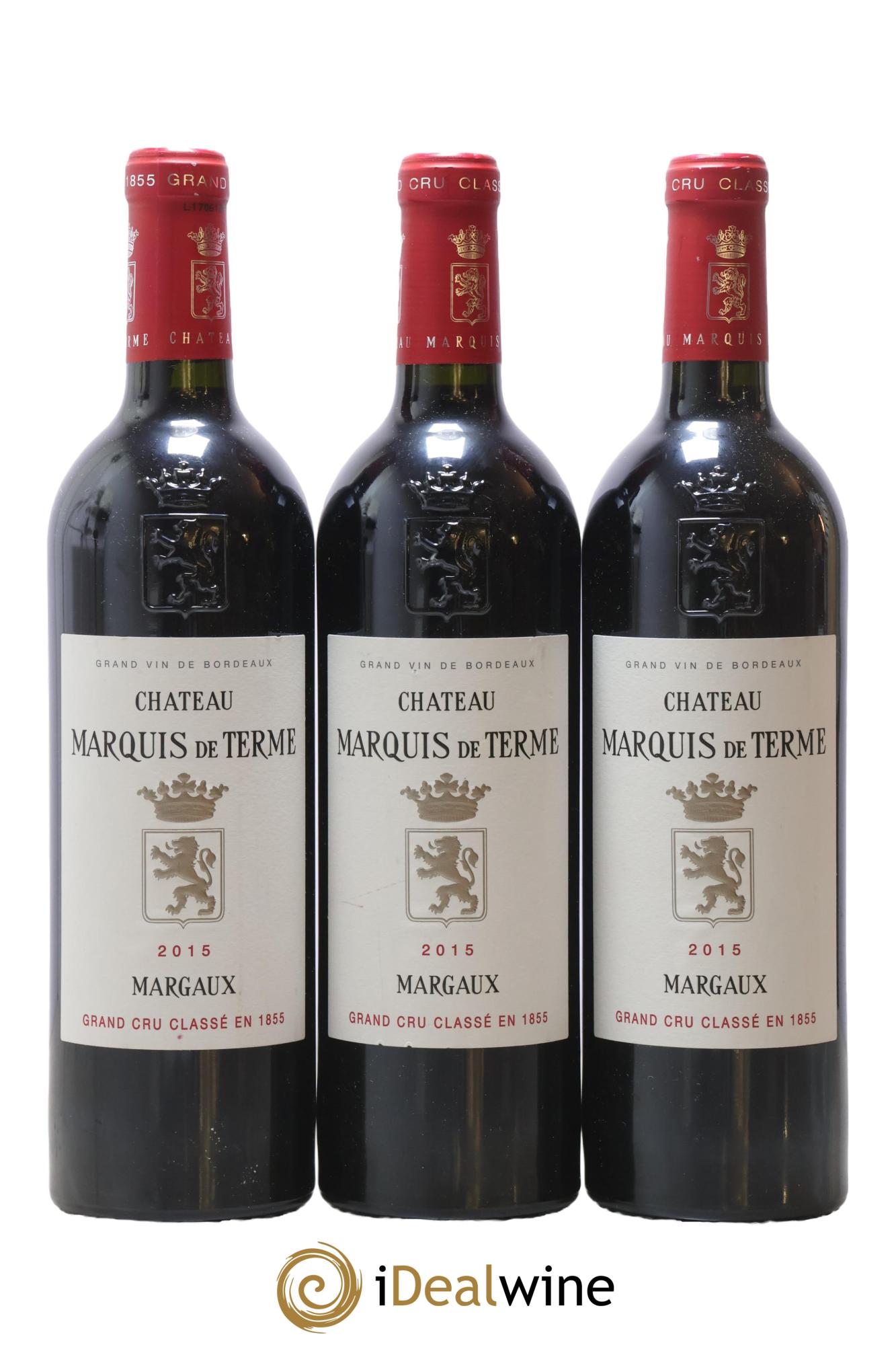 Château Marquis de Terme 4ème Grand Cru Classé 2015 - Lotto di 3 bottiglie - 0