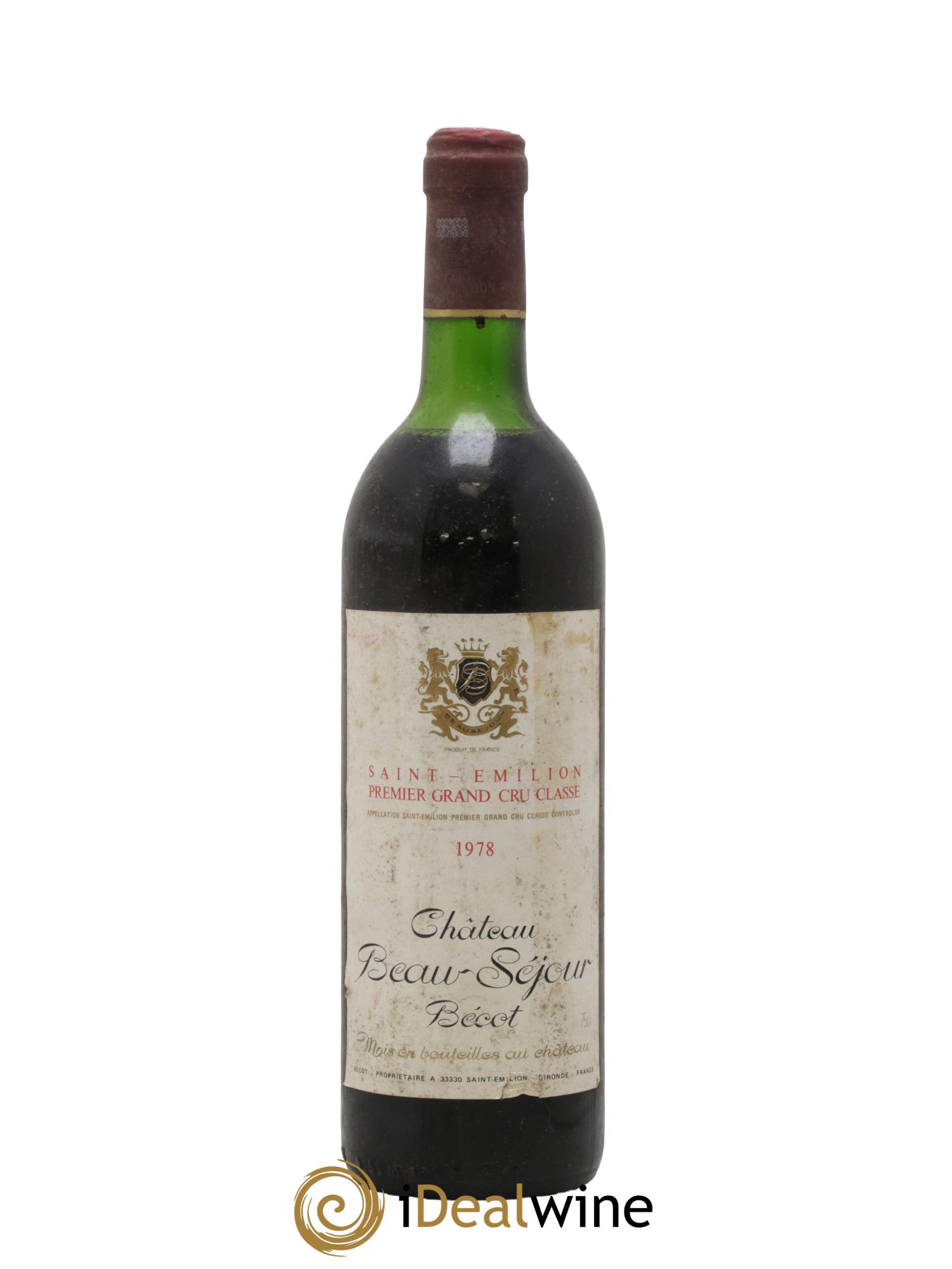 Château Beau-Séjour Bécot 1er Grand Cru Classé B 1978 - Lot de 1 bouteille - 0