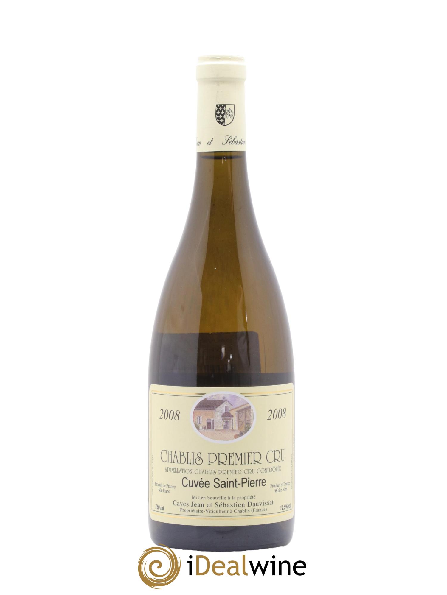Chablis 1er Cru Cuvee St Pierre Caves Jean et Sebastien Dauvissat 2008 - Lot de 1 bouteille - 0