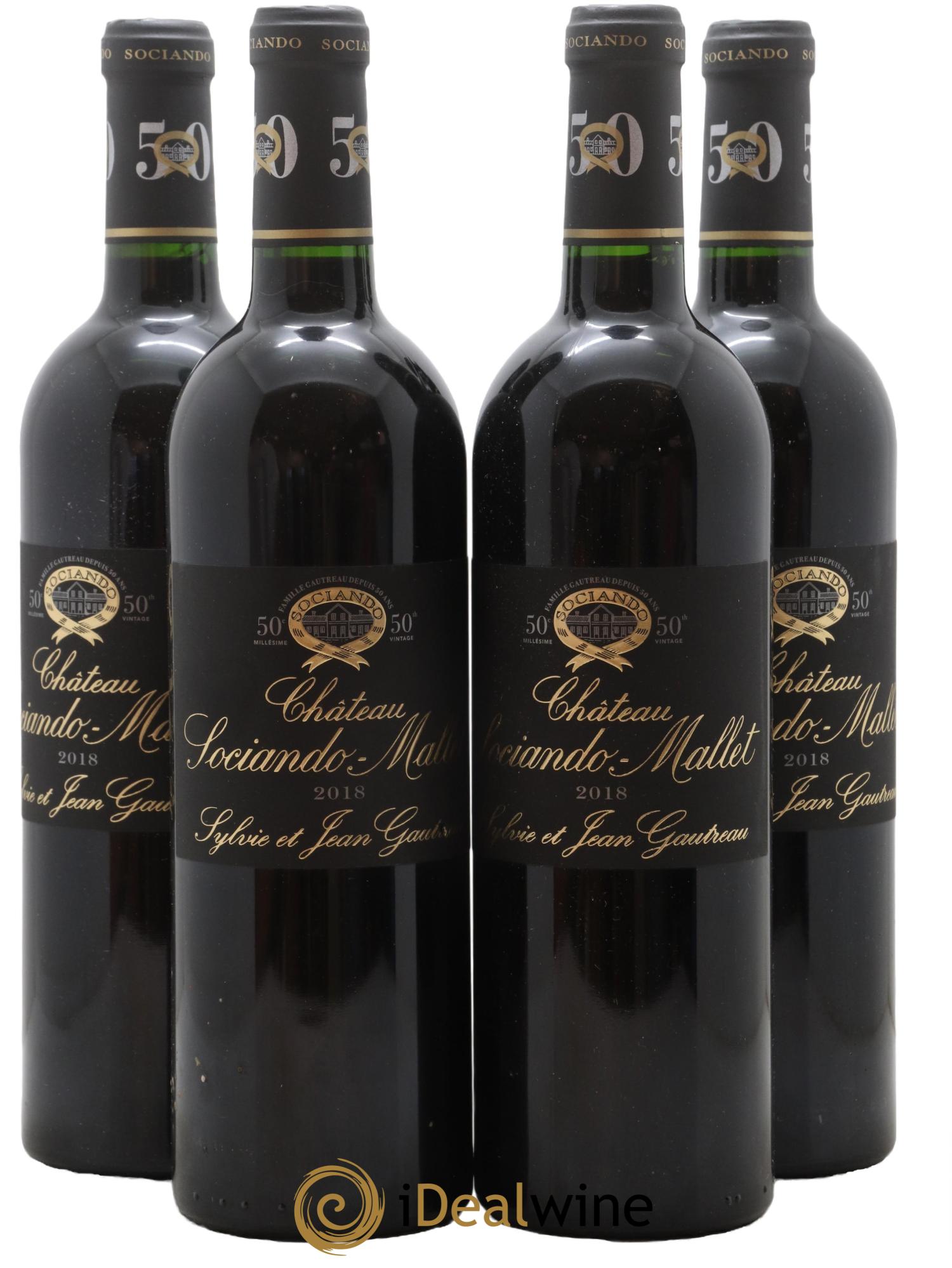 Château Sociando Mallet 2018 - Lot de 4 bouteilles - 0
