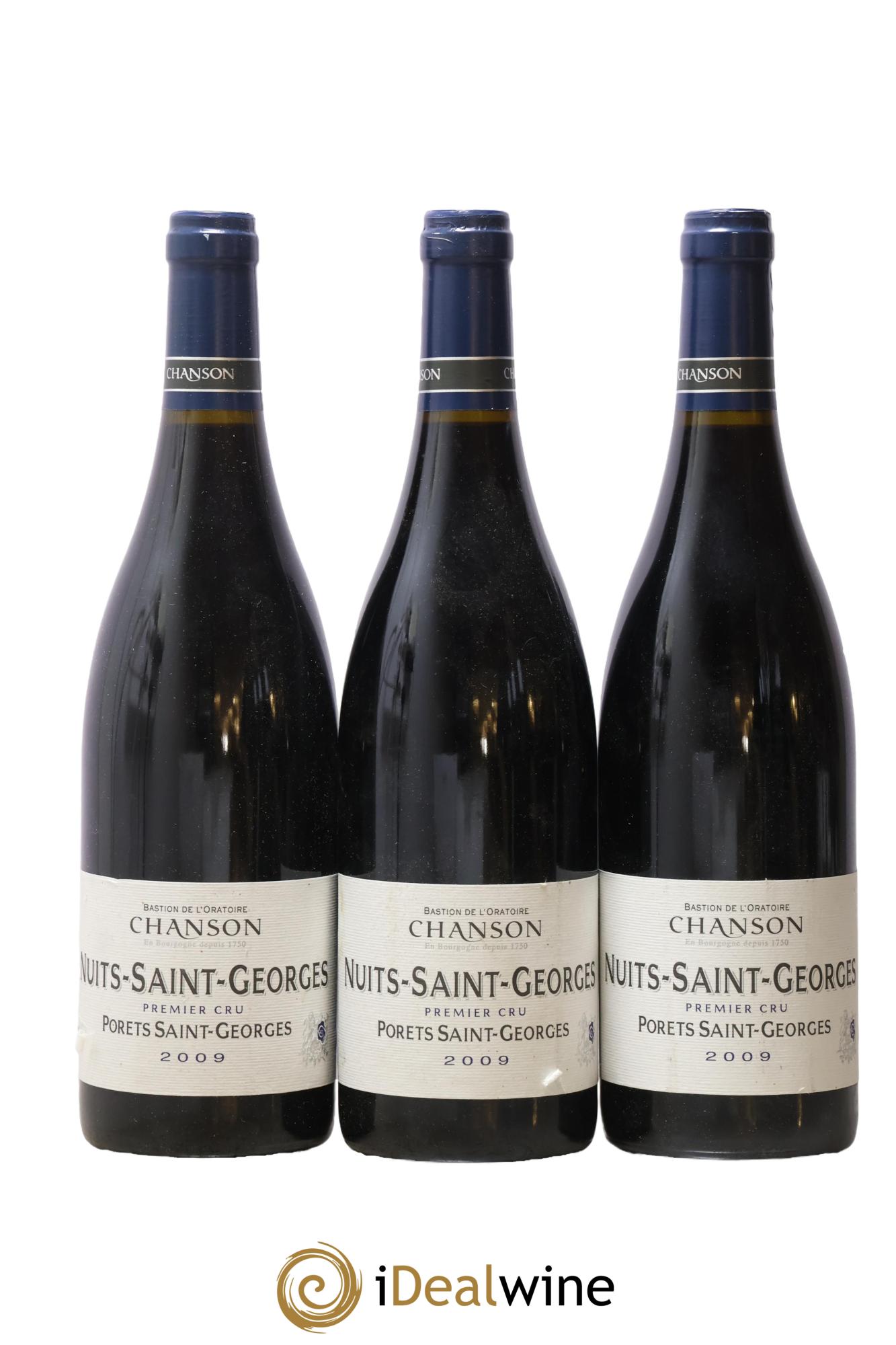 Nuits-Saint-Georges 1er Cru Nuits Saint Georges 1er Cru Porêts Saint Georges Chanson 2009 - Lot de 3 bouteilles - 0