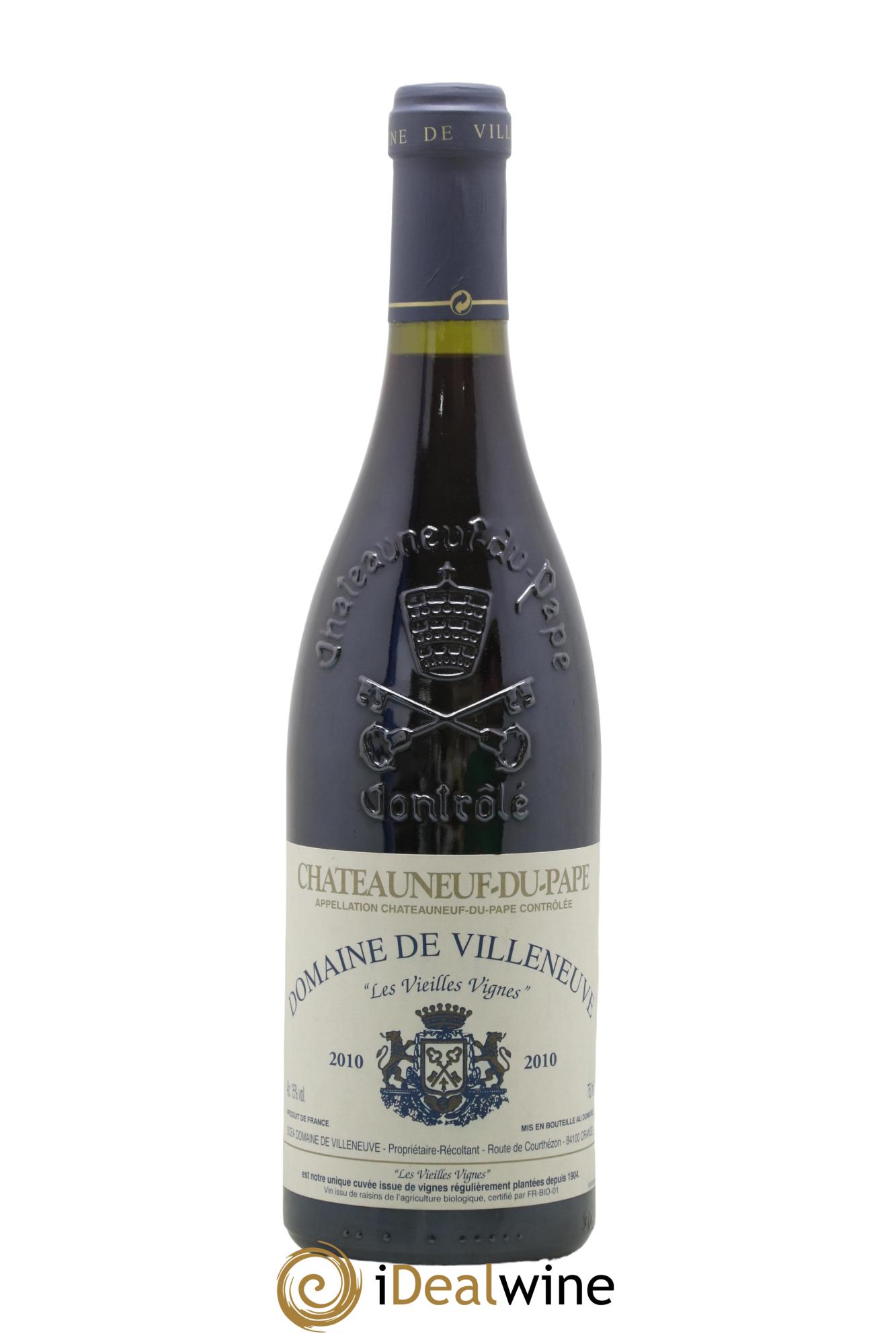 Châteauneuf-du-Pape Vieilles Vignes Domaine de Villeneuve 2010 - Lot de 1 bouteille - 0