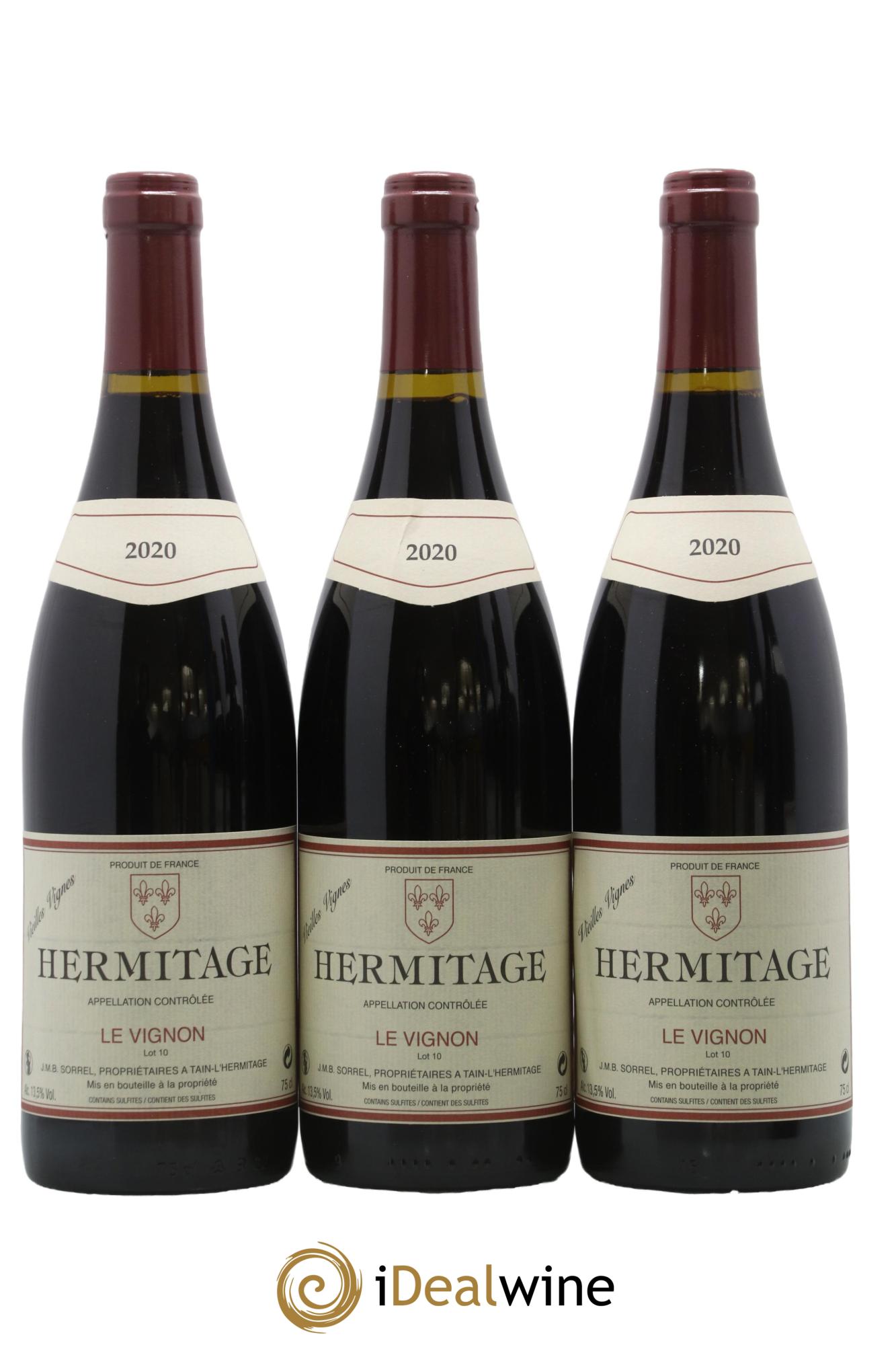Hermitage Le Vignon Vieilles Vignes JMB Sorrel 2020 - Lot de 3 bouteilles - 0