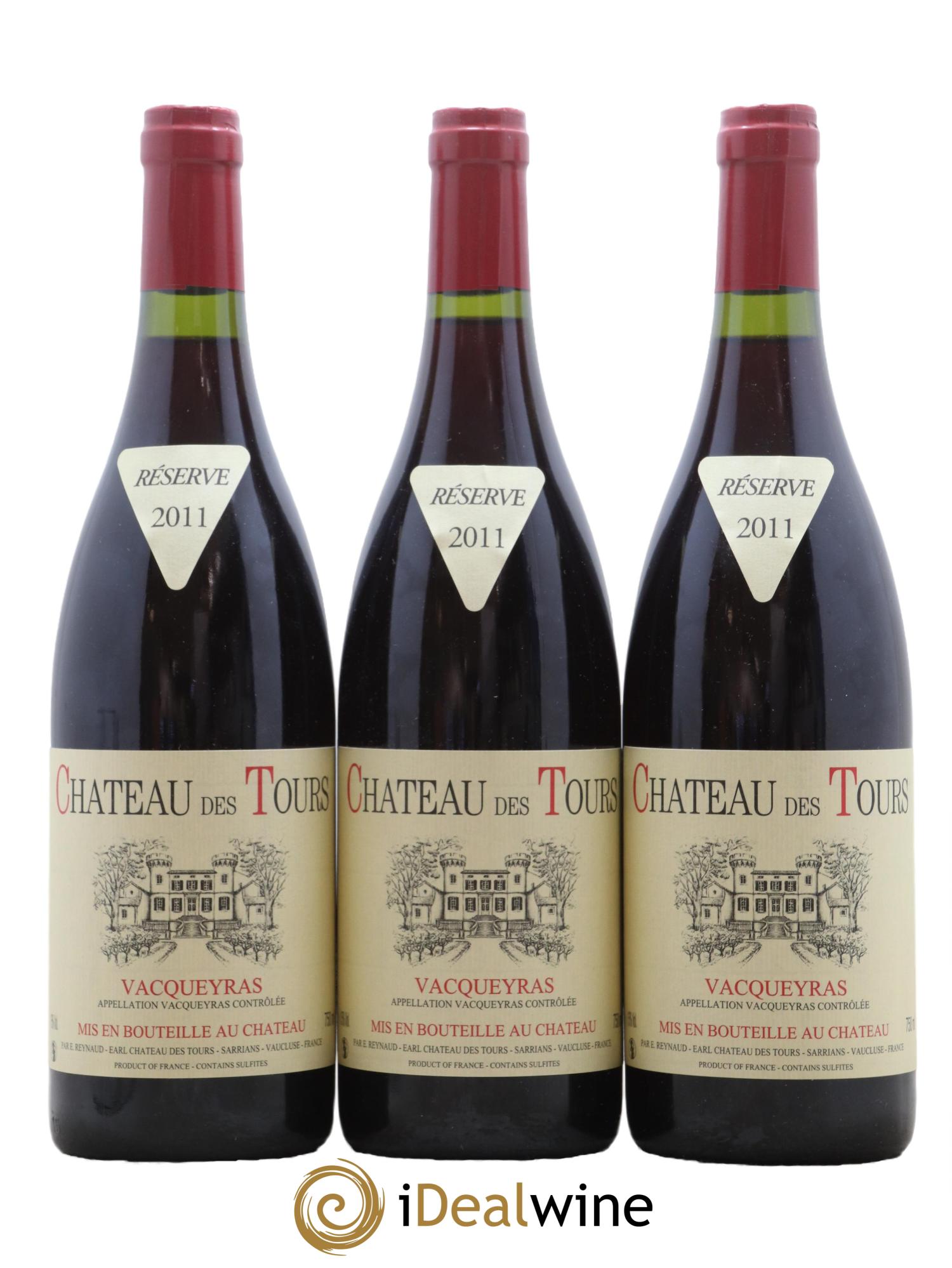 Vacqueyras Château des Tours Emmanuel Reynaud 2011 - Lot de 3 bouteilles - 0