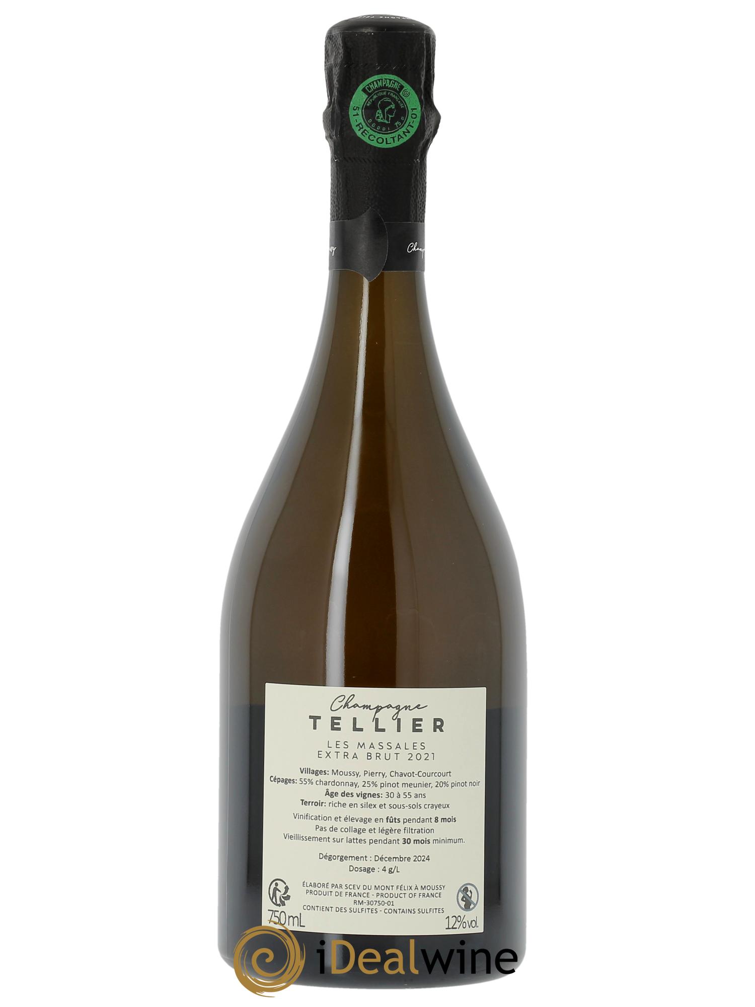 Les Massales Extra-Brut Tellier 2021 - Lot de 1 bouteille - 1