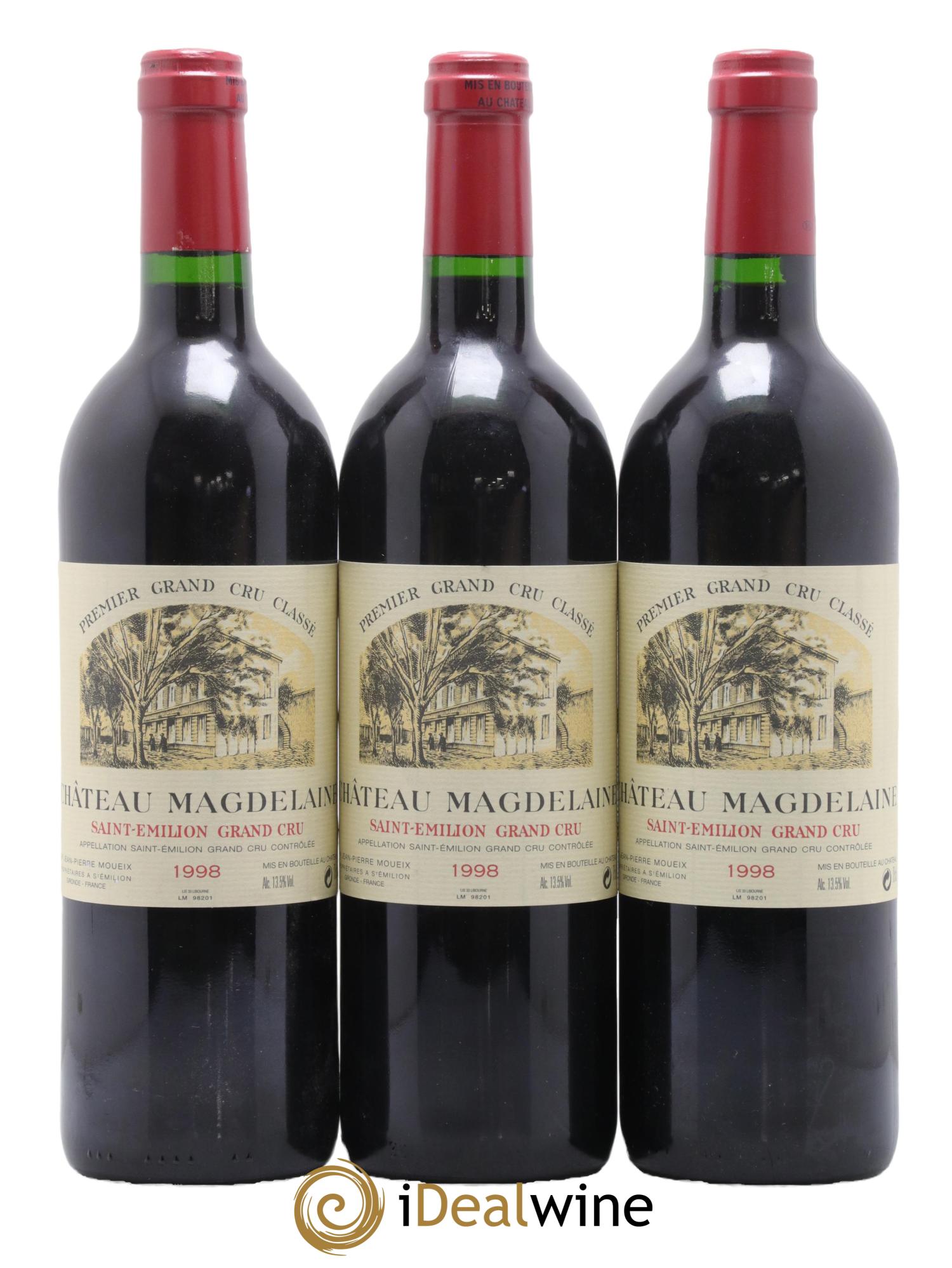 Château Magdelaine 1998 - Lot de 3 bouteilles - 0