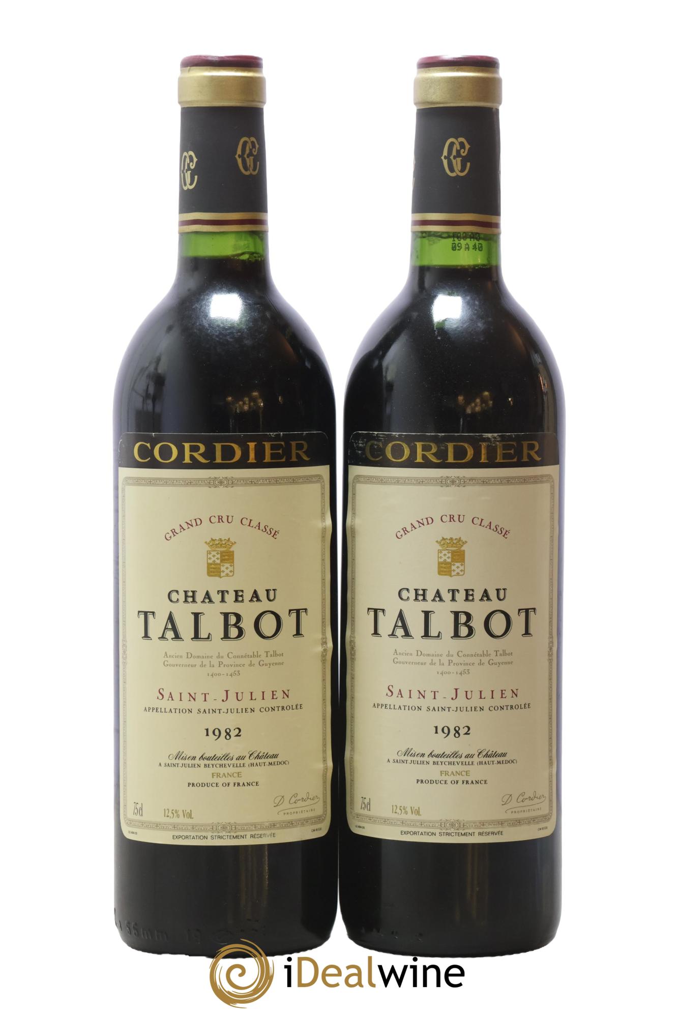 Château Talbot 4ème Grand Cru Classé 1982 - Lot de 2 bouteilles - 0