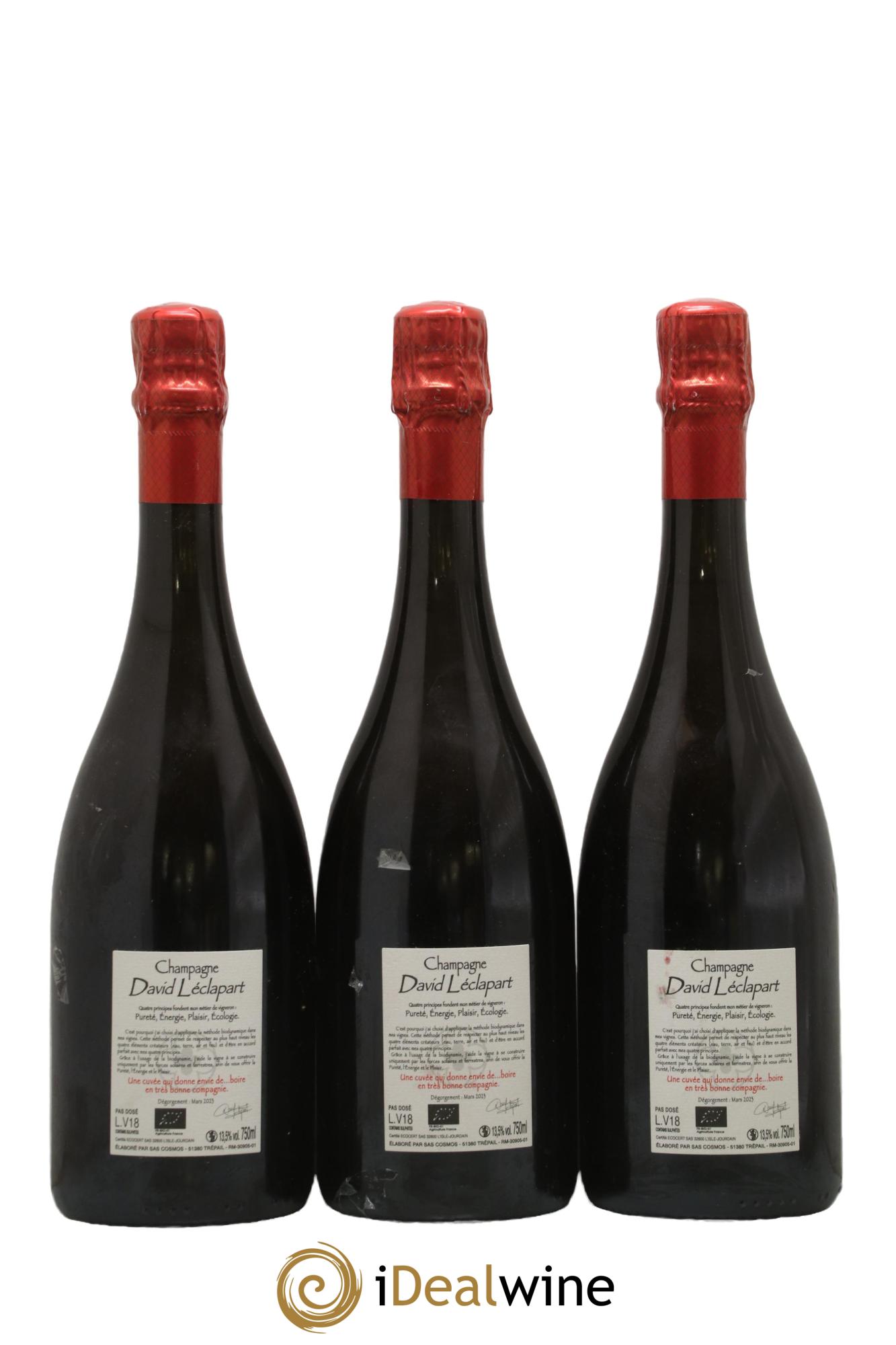 L'Aphrodisiaque 1er Cru Pas Dosé David Léclapart - Lot de 3 bouteilles - 1