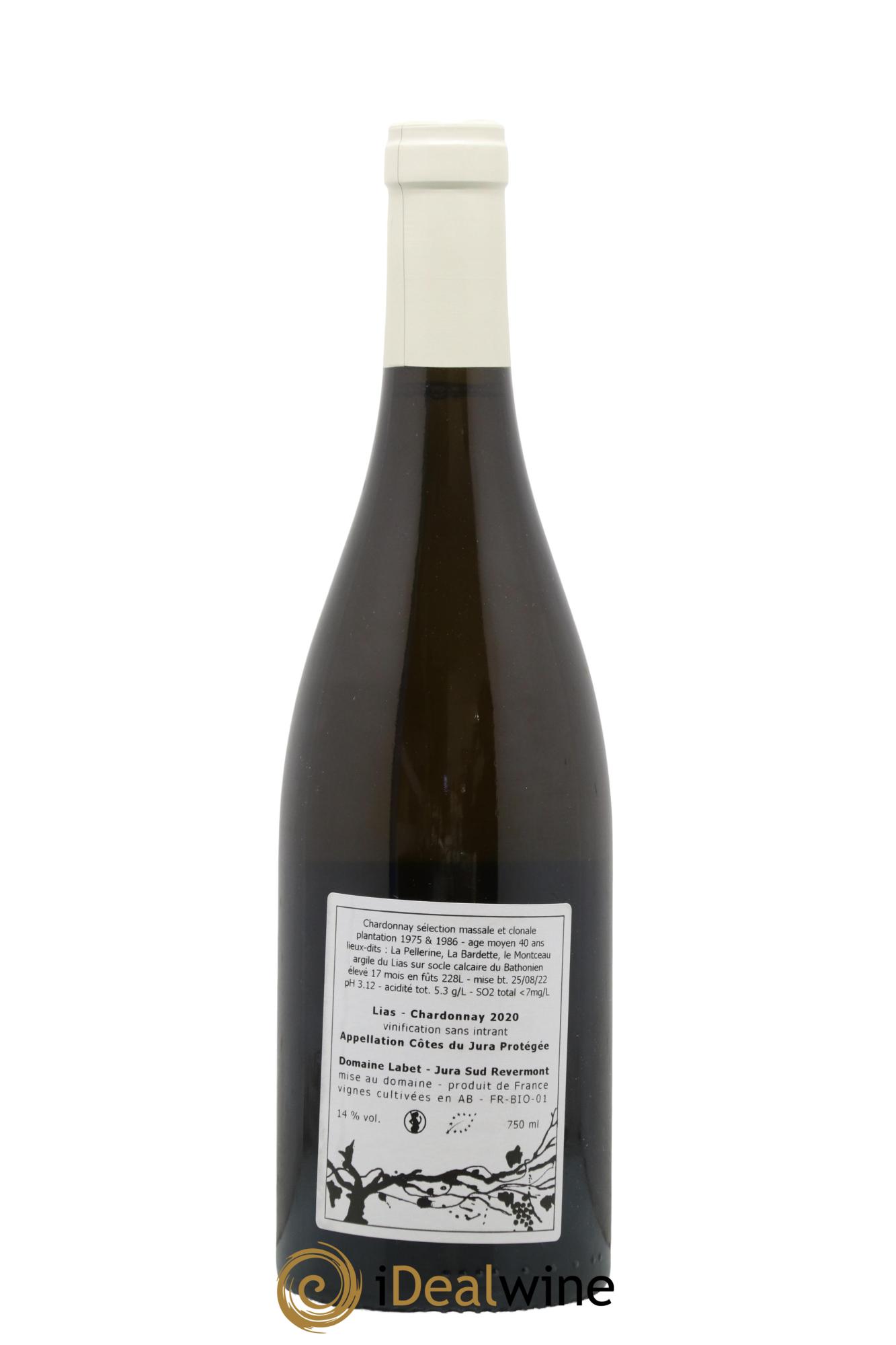 Côtes du Jura Chardonnay Lias Romain - Julien - Charline Labet 2020 - Lot de 1 bouteille - 1
