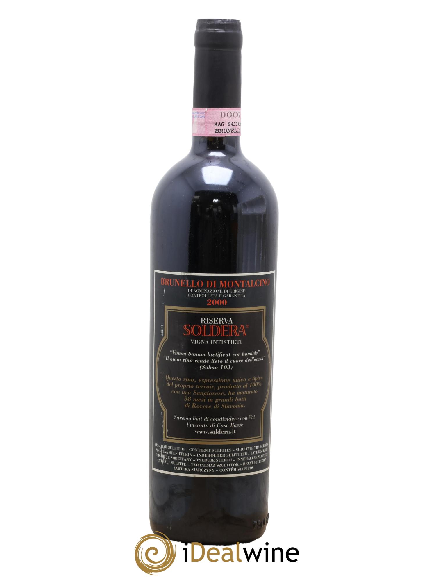 Brunello di Montalcino DOCG Riserva Soldera Case Basse - Gianfranco Soldera 2000 - Lot de 1 bouteille - 1