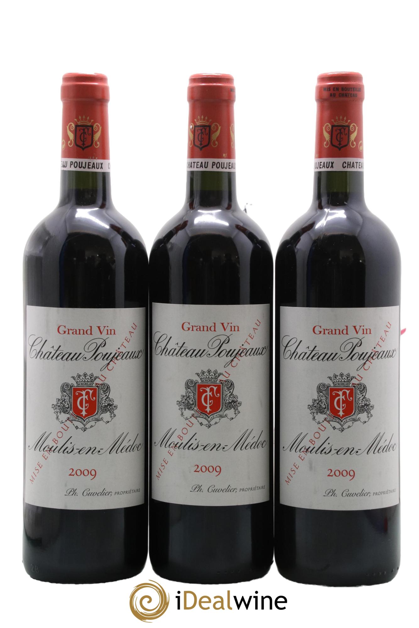 Château Poujeaux 2009 - Lot de 3 bouteilles - 0