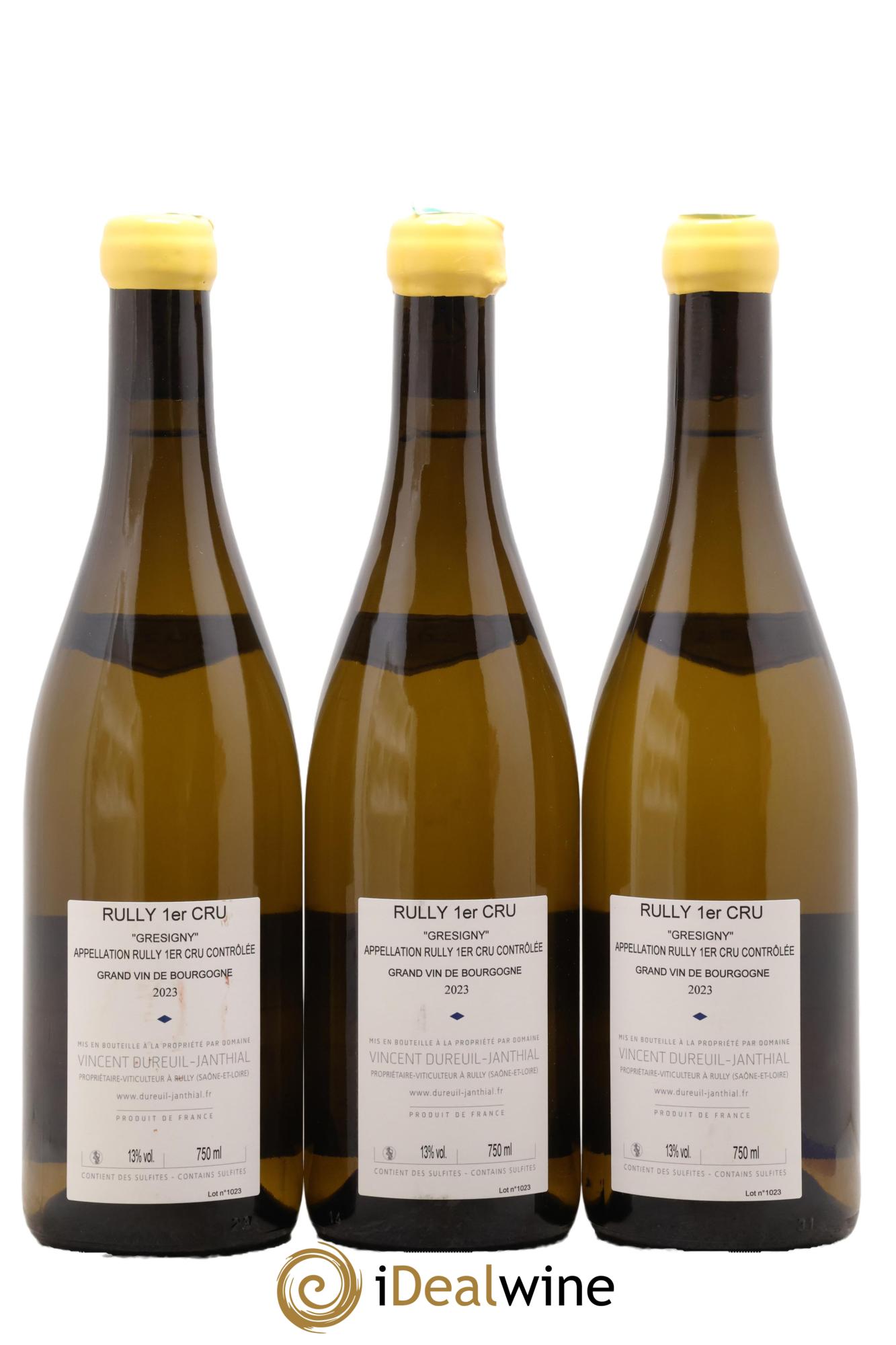 Rully 1er Cru Grésigny Vieilles Vignes Vincent Dureuil-Janthial 2023 - Posten von 3 Flaschen - 1
