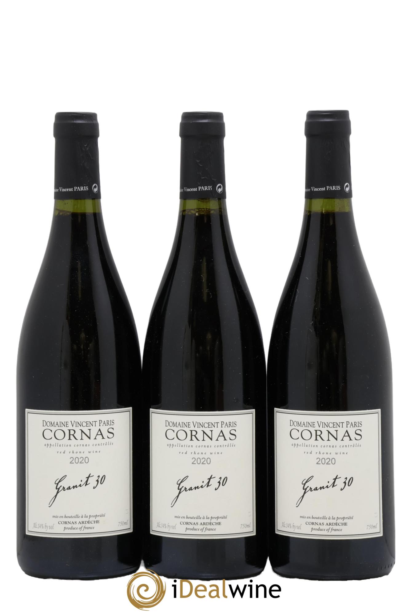 Cornas Granit 30 Vincent Paris 2020 - Lot of 3 bottles - 0