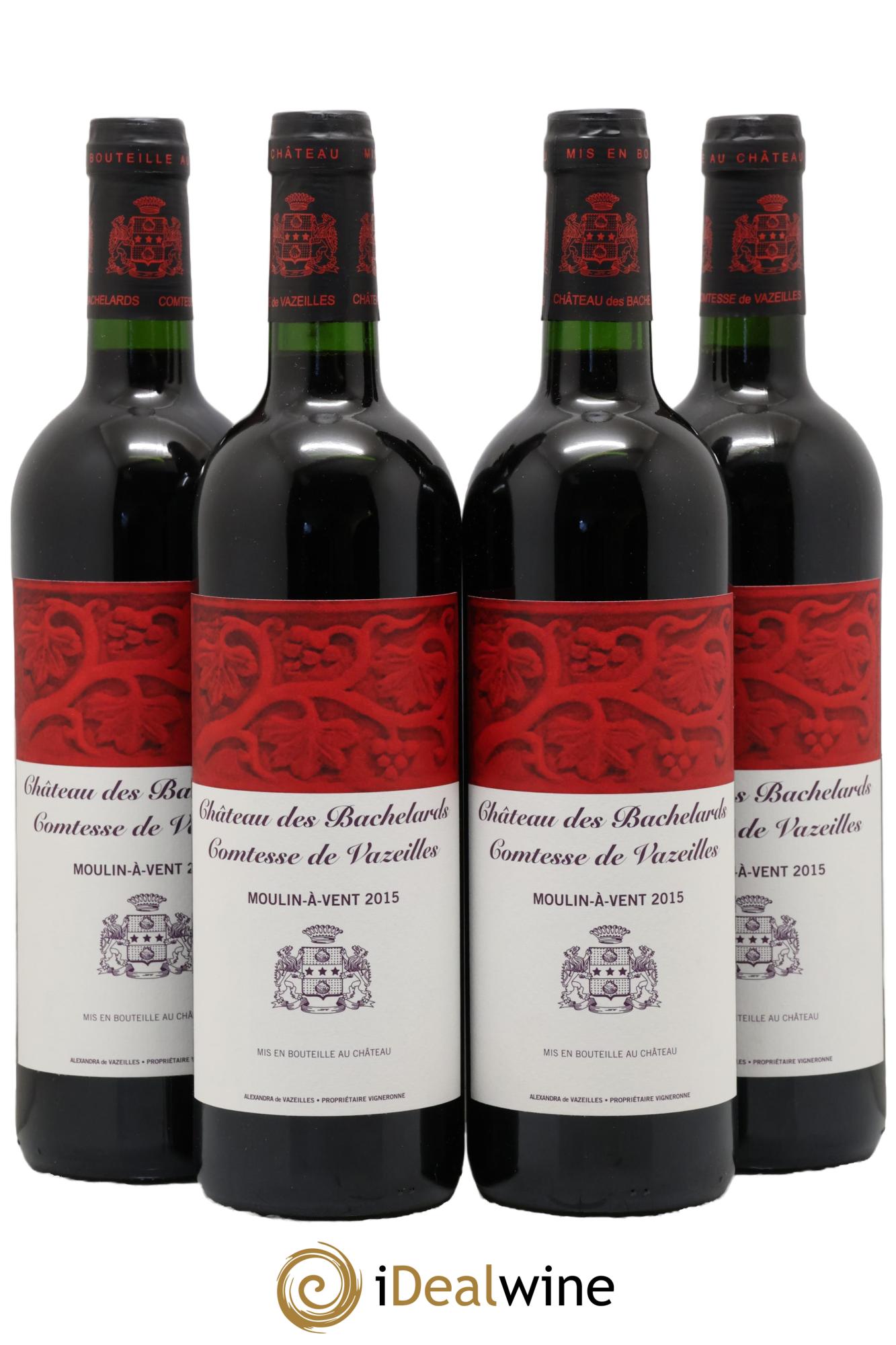 Moulin à Vent Château des Bachelards Comtesse De Vazeilles 2015 - Lotto di 4 bottiglie - 0