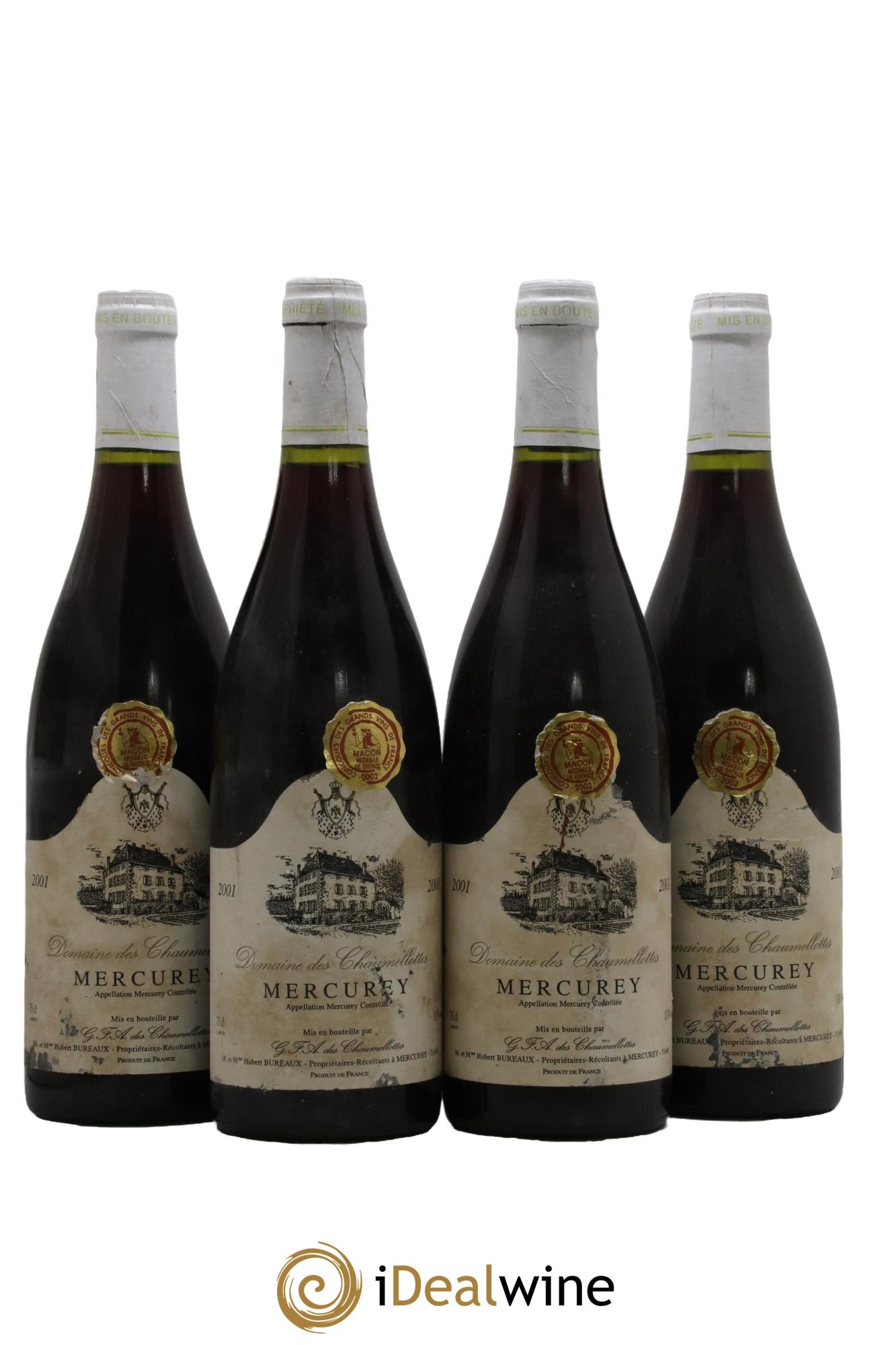 Mercurey Domaine Des Chaumellottes 2001 - Posten von 4 Flaschen - 0