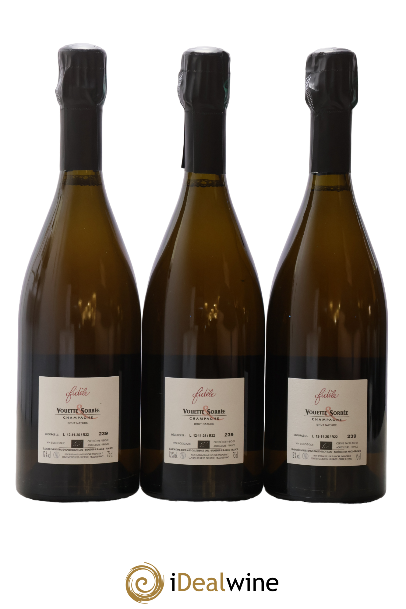 Fidèle Blanc de Noirs Vouette et Sorbée 2022 - Posten von 3 Flaschen - 1