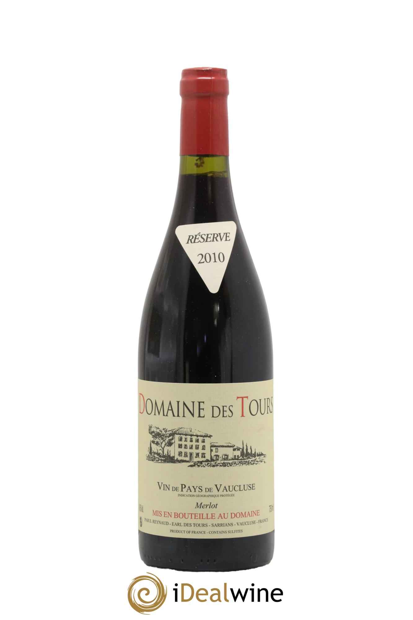 IGP Pays du Vaucluse (Vin de Pays du Vaucluse) Domaine des Tours Merlot Emmanuel Reynaud 2010 - Posten von 1 Flasche - 0