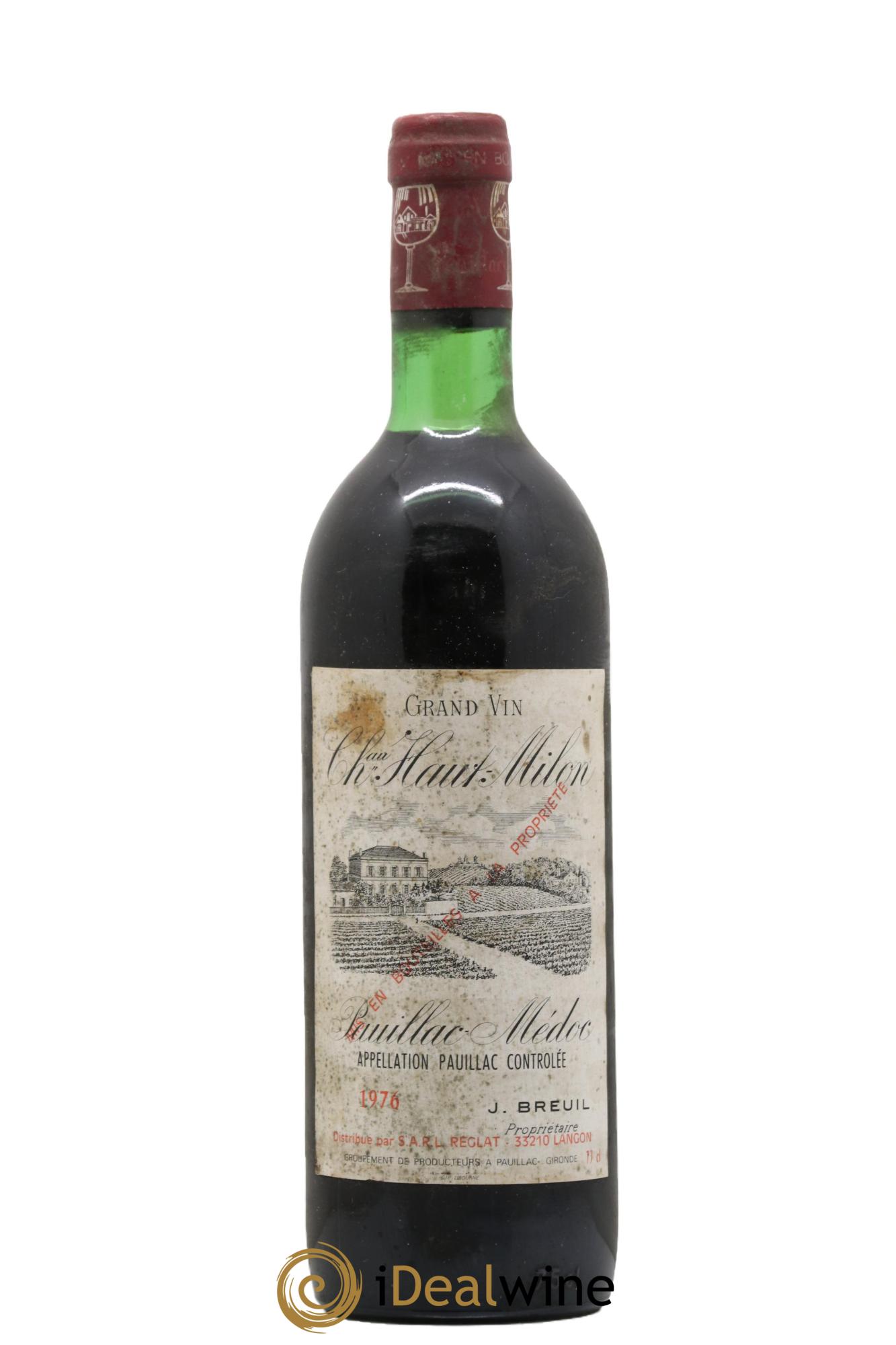 Pauillac Château Haut-Milon 1976 - Lot de 1 bouteille - 0