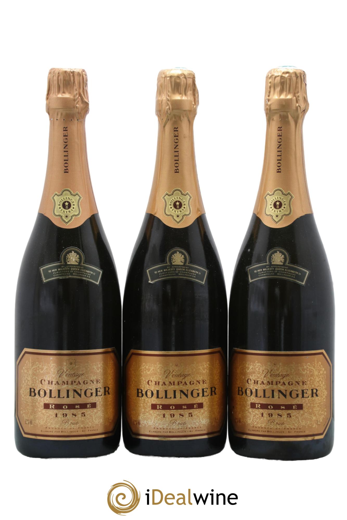 Rosé Brut Bollinger  1985 - Lot of 3 bottles - 0