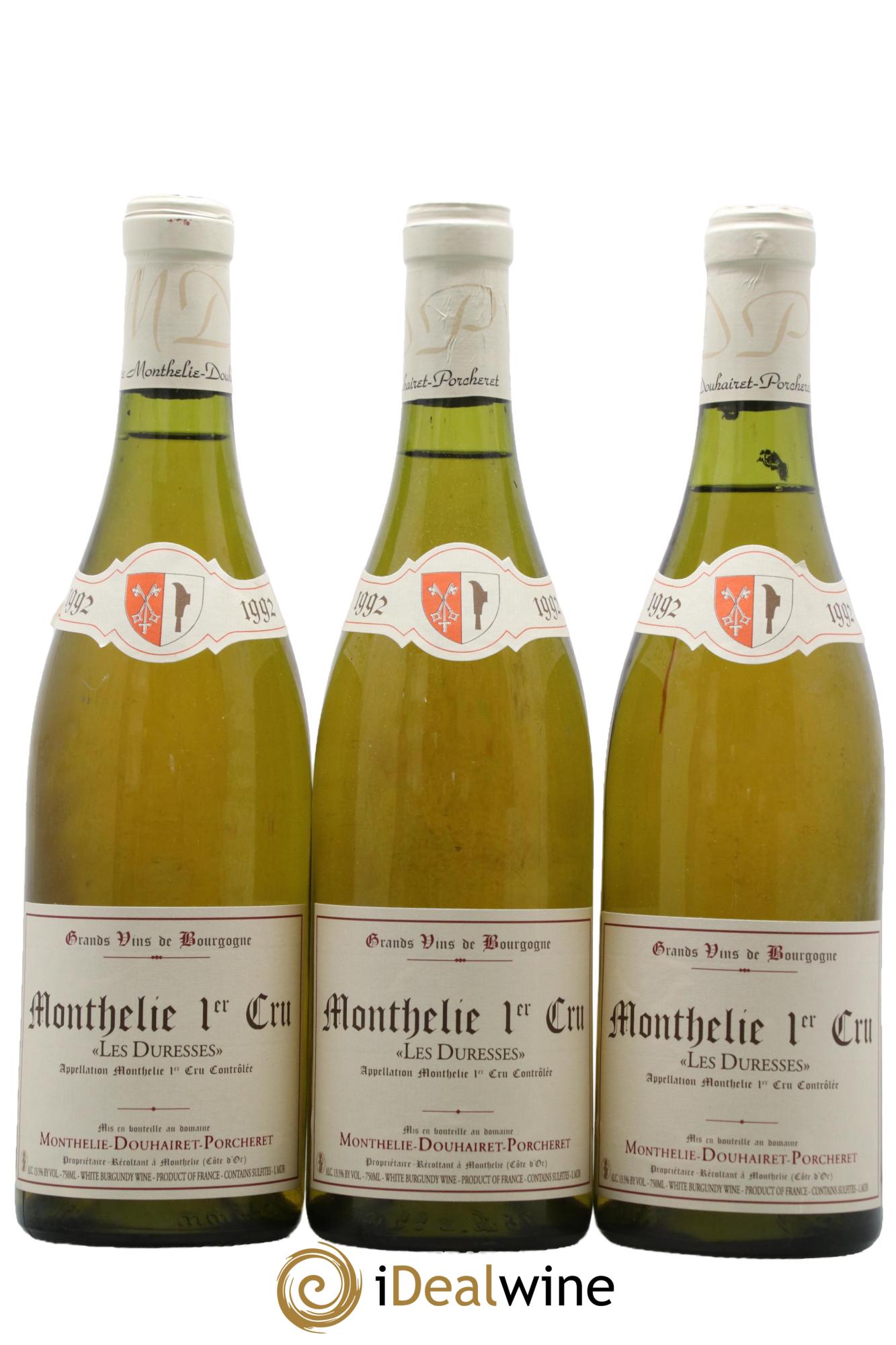 Monthélie 1er Cru Les Duresses Domaine Douhairet Porcheret 1992 - Lot de 3 bouteilles - 0