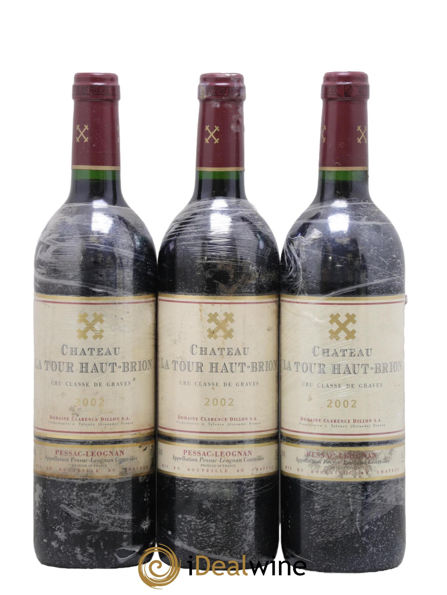 Château la Tour Haut-Brion Cru Classé de Graves 2002 - Lot de 3 bouteilles - 0