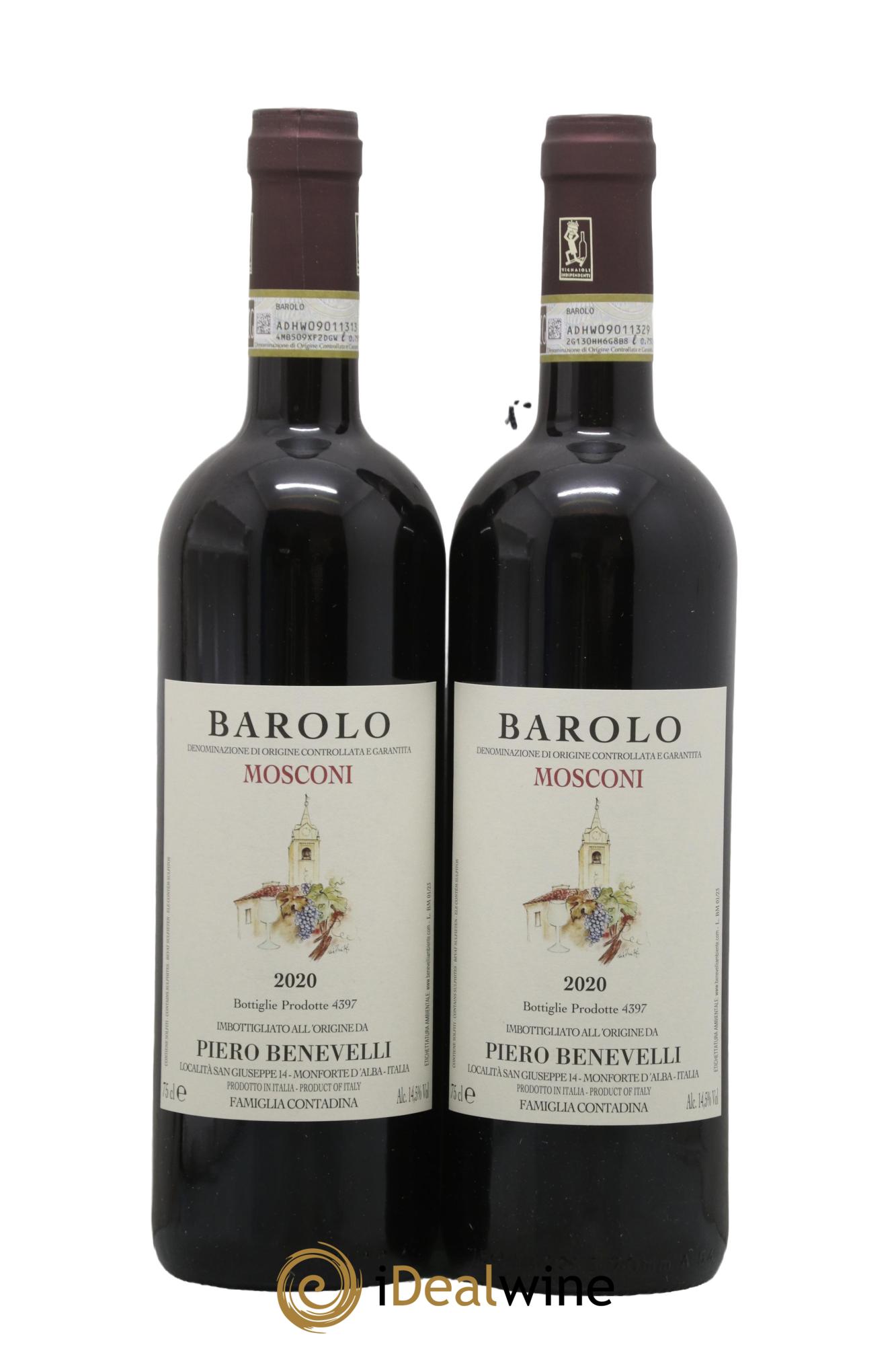Barolo Mosconi Benevelli 2020 - Lot de 2 bouteilles - 0