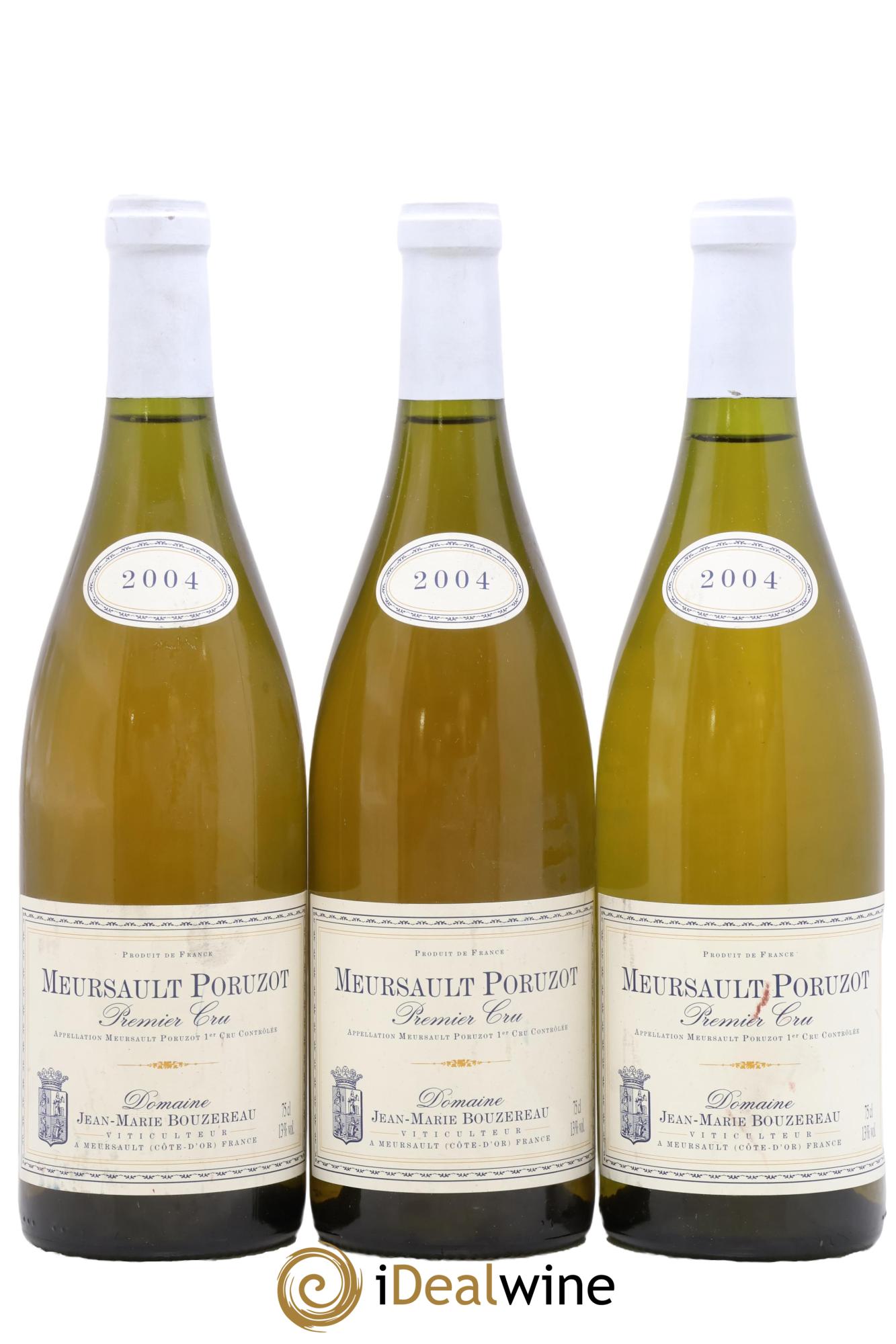 Meursault 1er Cru Poruzot Domaine Jean-Marie Bouzereau 2004 - Lote de 3 botellas - 0