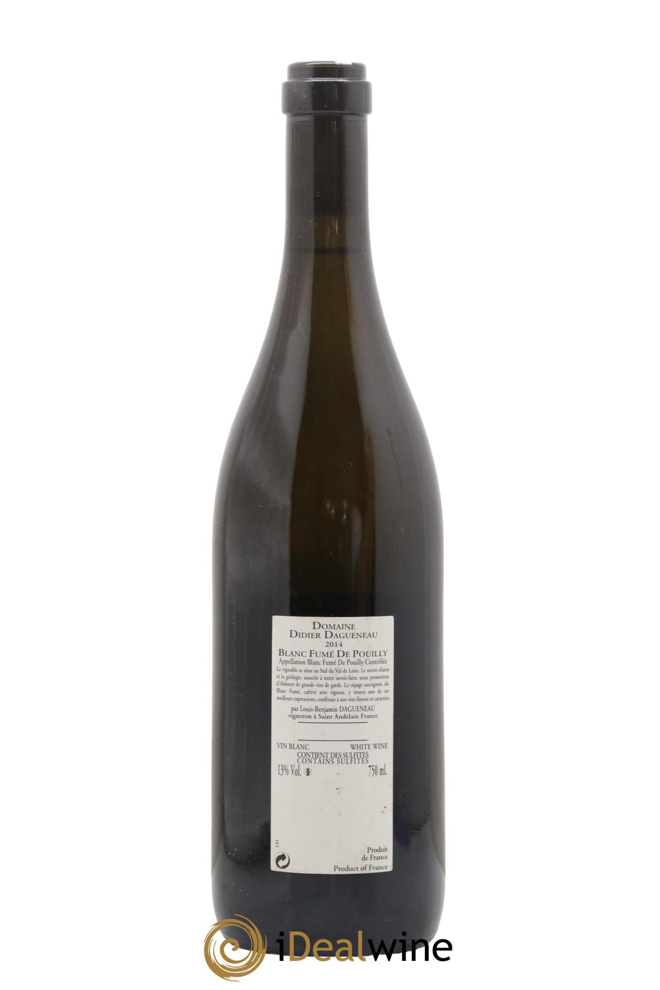 Vin de France (anciennement Pouilly-Fumé) Buisson Renard Dagueneau (Domaine Didier - Louis-Benjamin) 2014 - Lot de 1 bouteille - 1