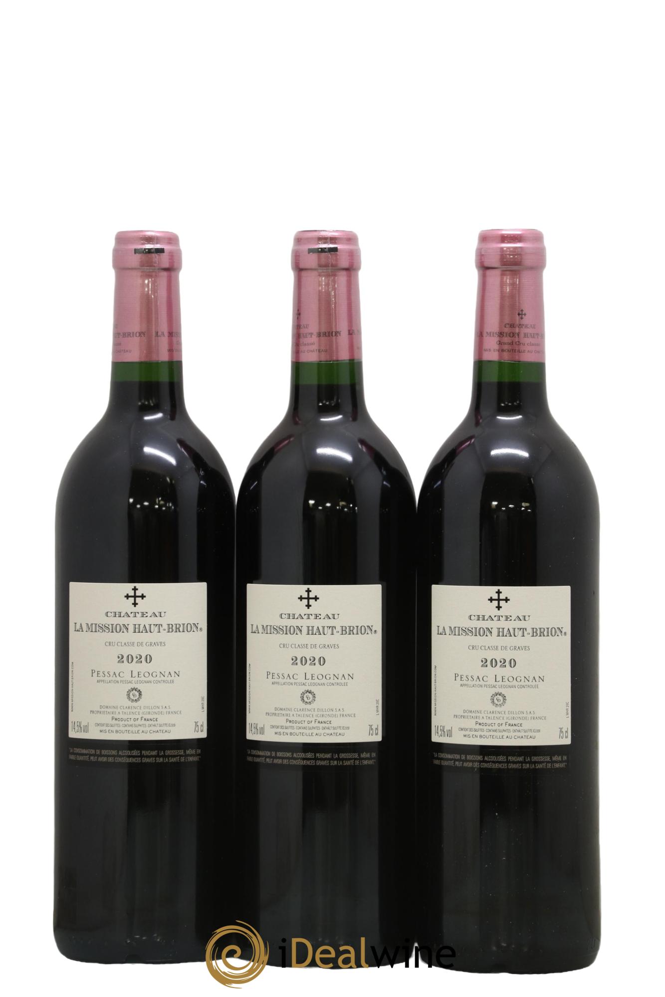 Château la Mission Haut-Brion Cru Classé de Graves 2020 - Lot de 3 bouteilles - 1