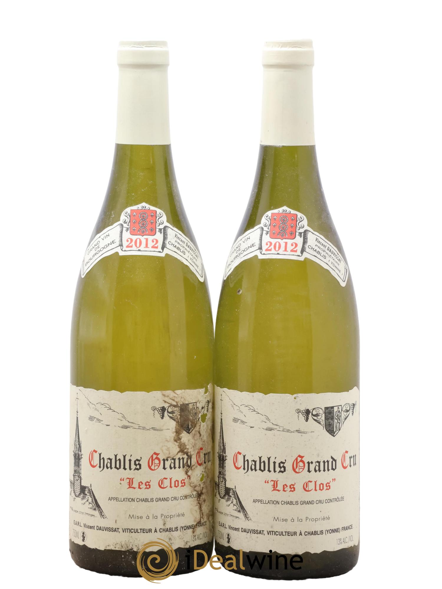 Chablis Grand Cru Les Clos Vincent Dauvissat (Domaine) 2012 - Lot de 2 bouteilles - 0