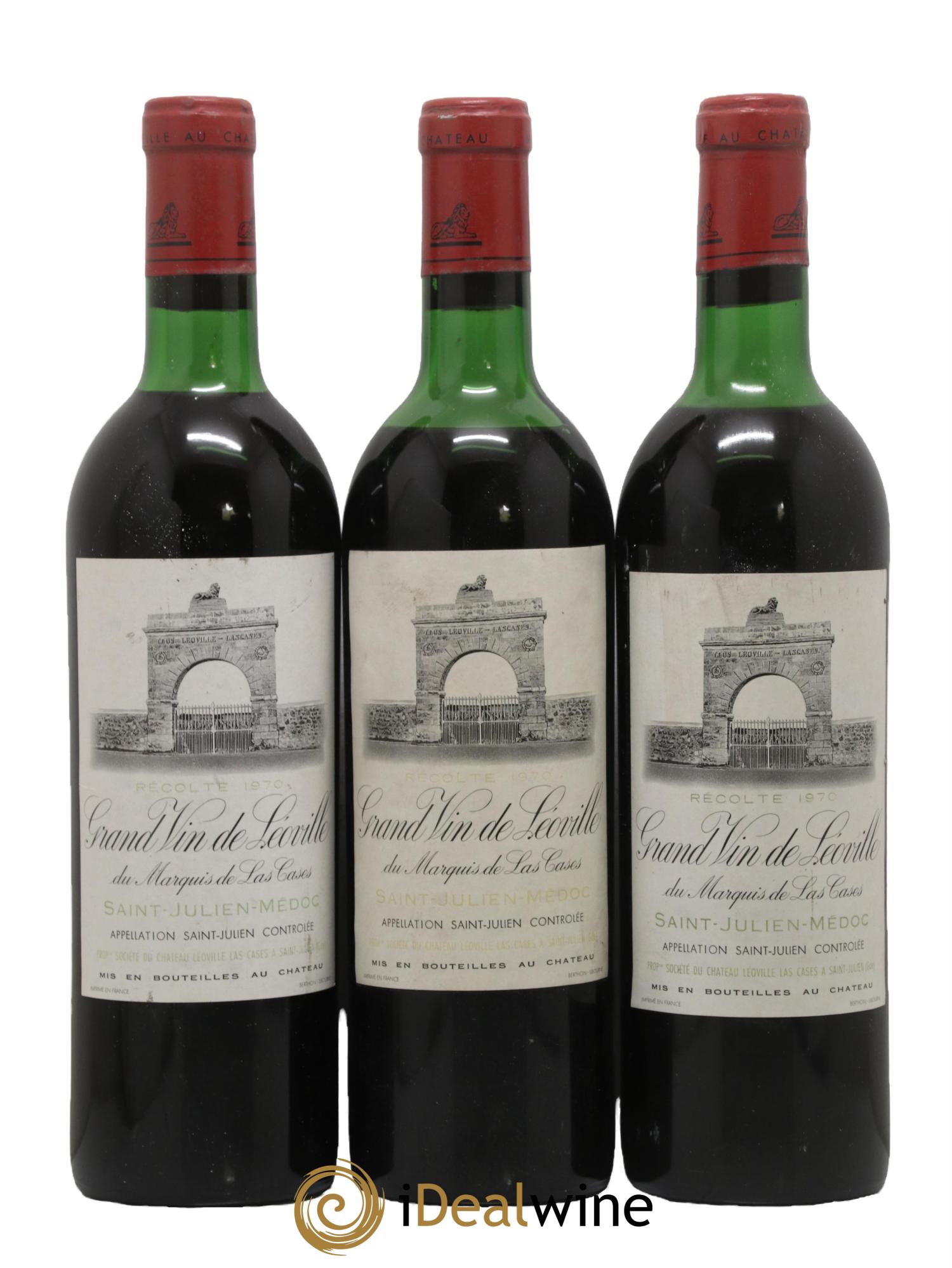 Château Léoville Las Cases 2ème Grand Cru Classé 1970 - Lot de 3 bouteilles - 0