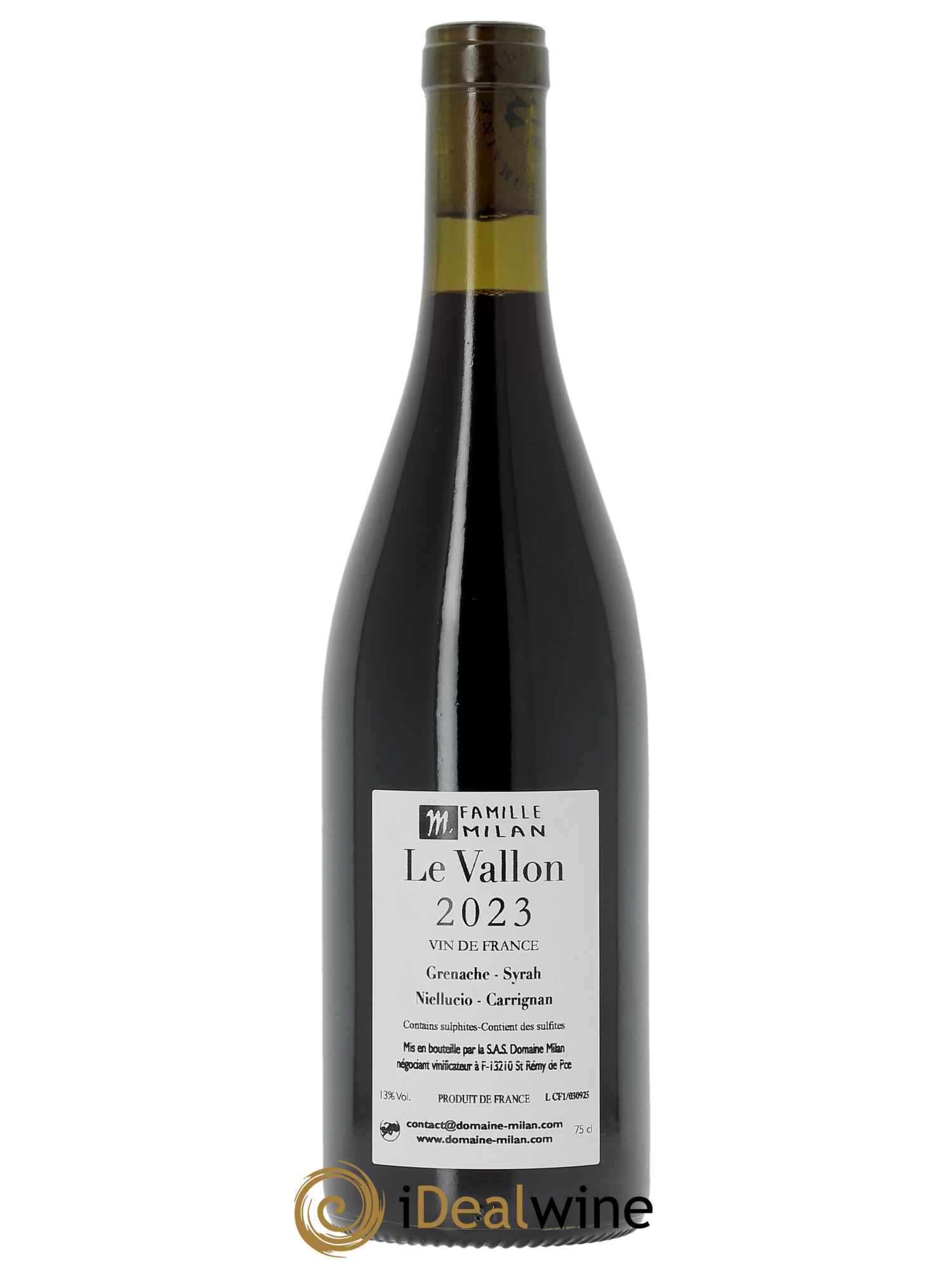 Vin de France Le Vallon Henri Milan 2023 - Posten von 1 Flasche - 1