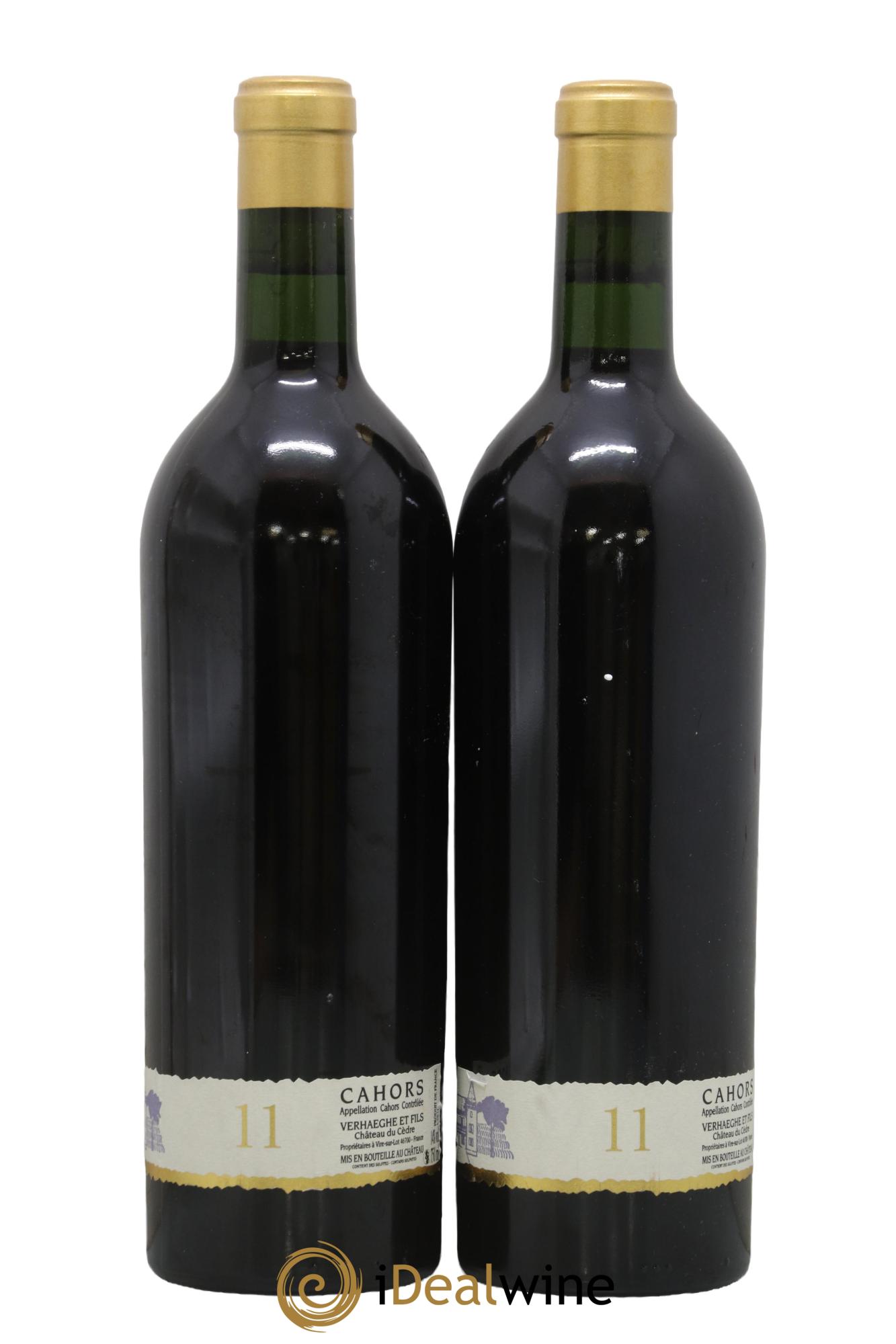 Cahors Château du Cèdre GC Pascal et Jean-Marc Verhaeghe 2011 - Lot of 2 bottles - 1